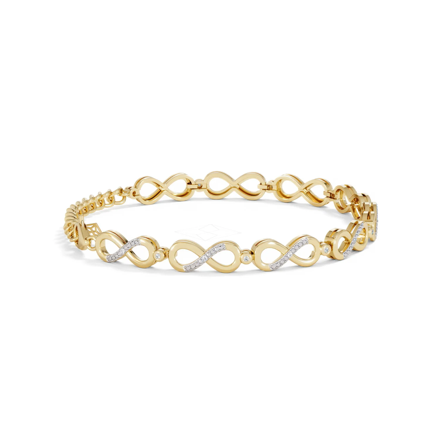 Infinity Love 0.05ct Lab Diamond Link Bracelet in 18K Gold Vermeil - Image 27