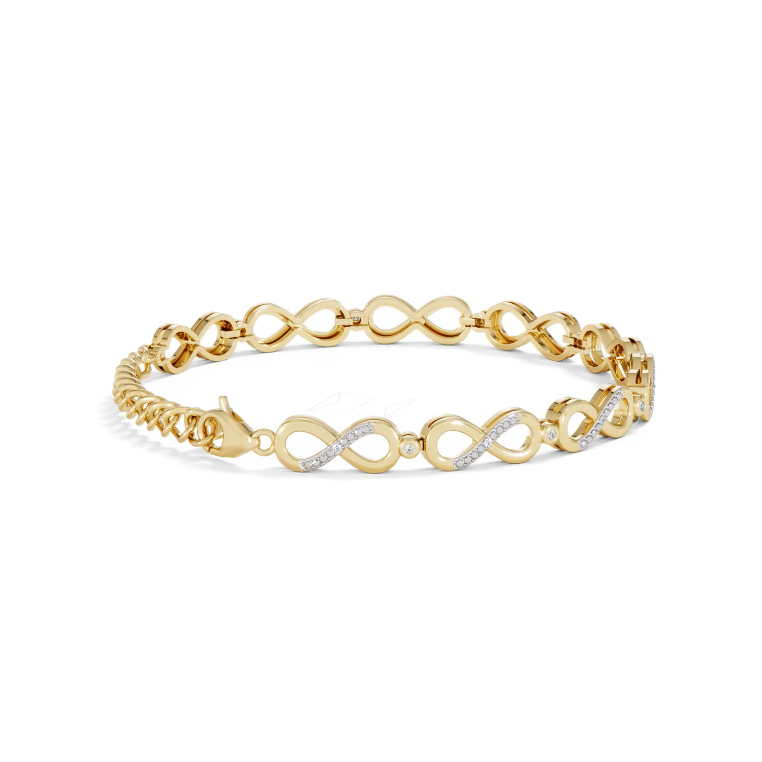Infinity Love 0.05ct Lab Diamond Link Bracelet in 18K Gold Vermeil - Image 33