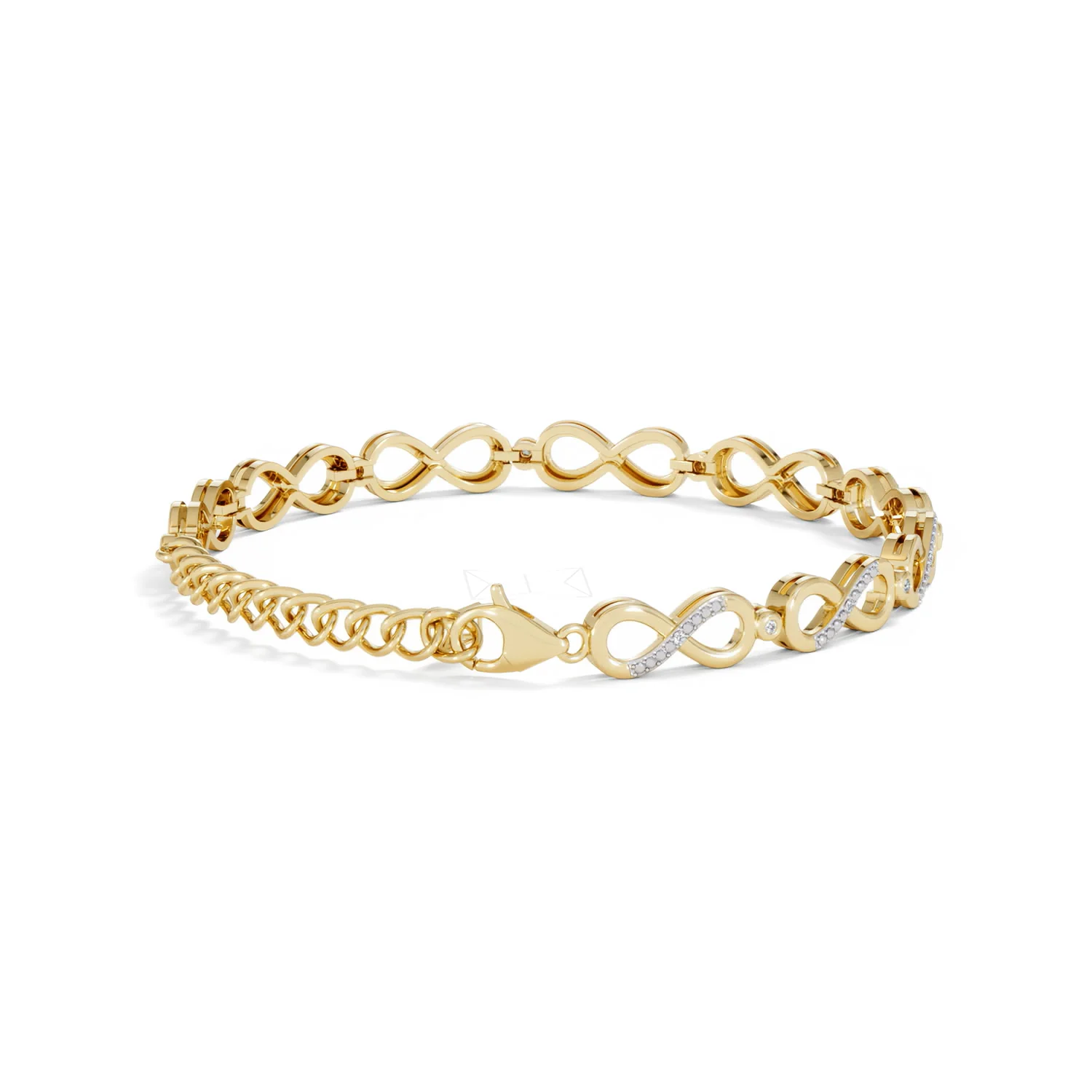 Infinity Love 0.05ct Lab Diamond Link Bracelet in 18K Gold Vermeil - Image 39