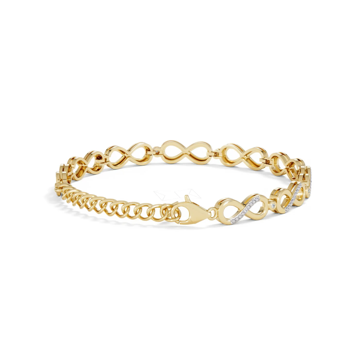 Infinity Love 0.05ct Lab Diamond Link Bracelet in 18K Gold Vermeil - Image 41