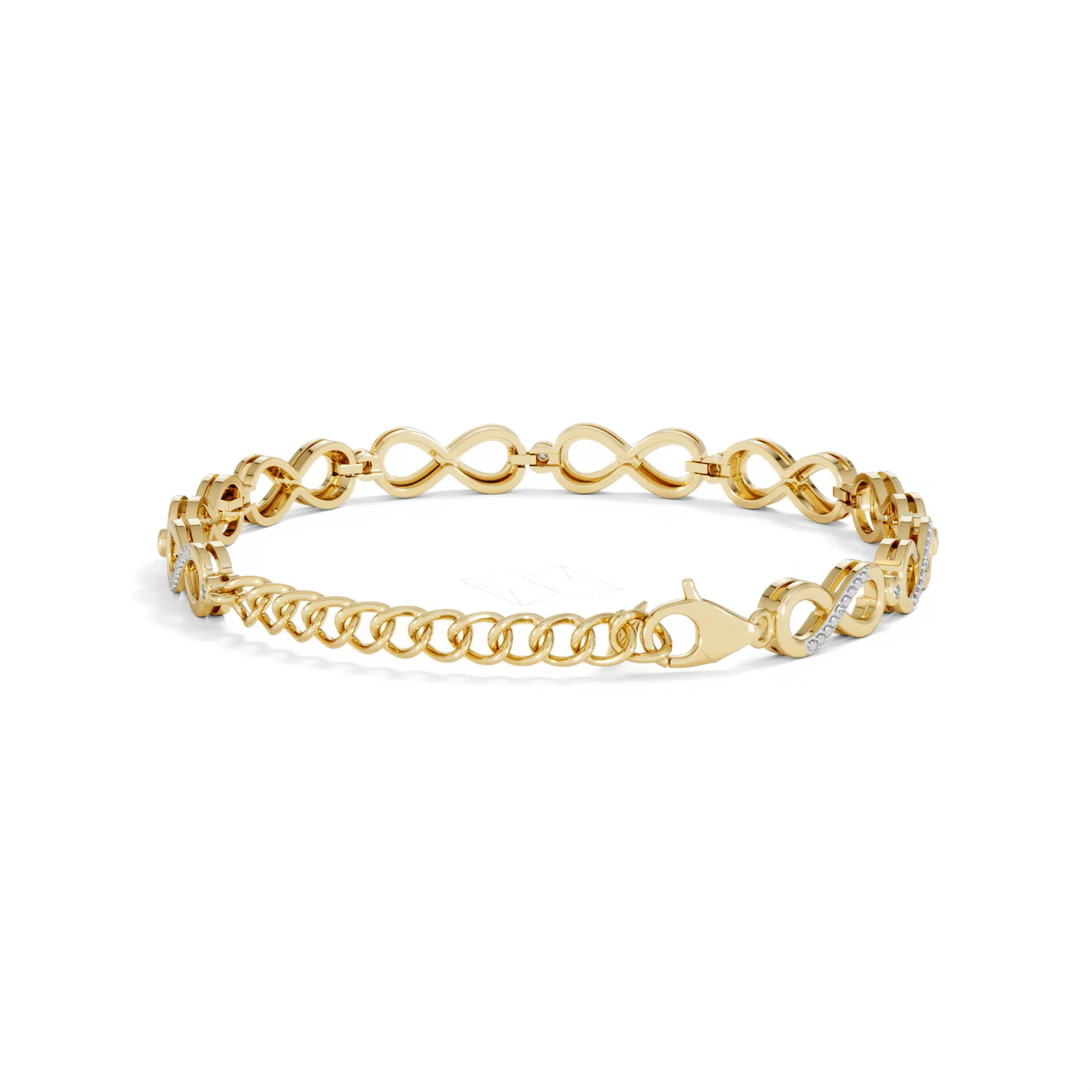 Infinity Love 0.05ct Lab Diamond Link Bracelet in 18K Gold Vermeil - Image 45