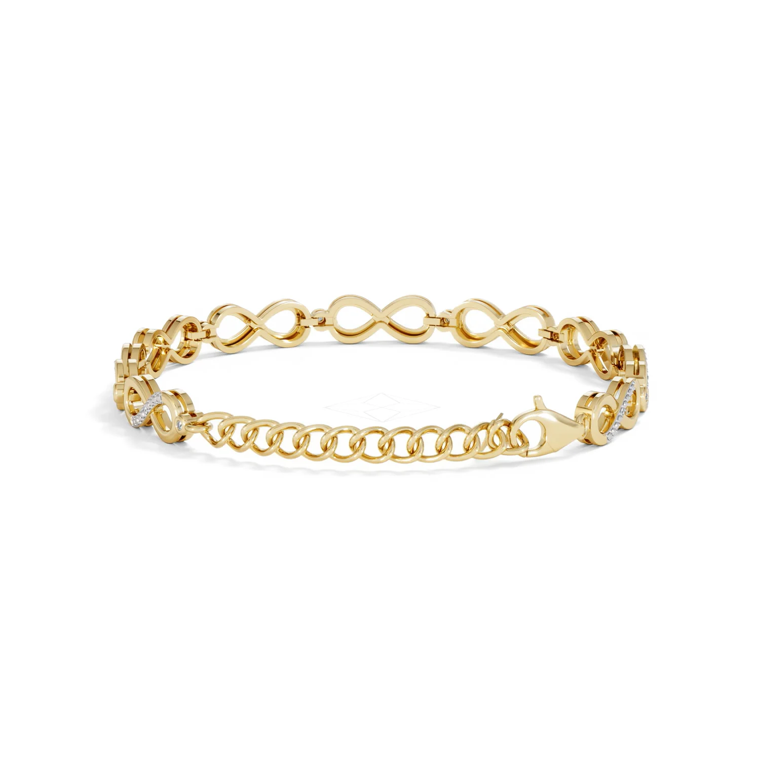 Infinity Love 0.05ct Lab Diamond Link Bracelet in 18K Gold Vermeil - Image 48