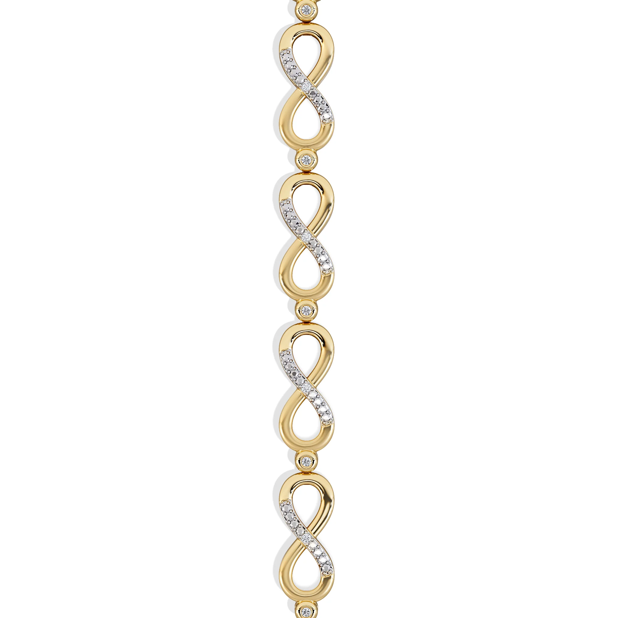 Infinity Love 0.05ct Lab Diamond Link Bracelet in 18K Gold Vermeil - Image 5