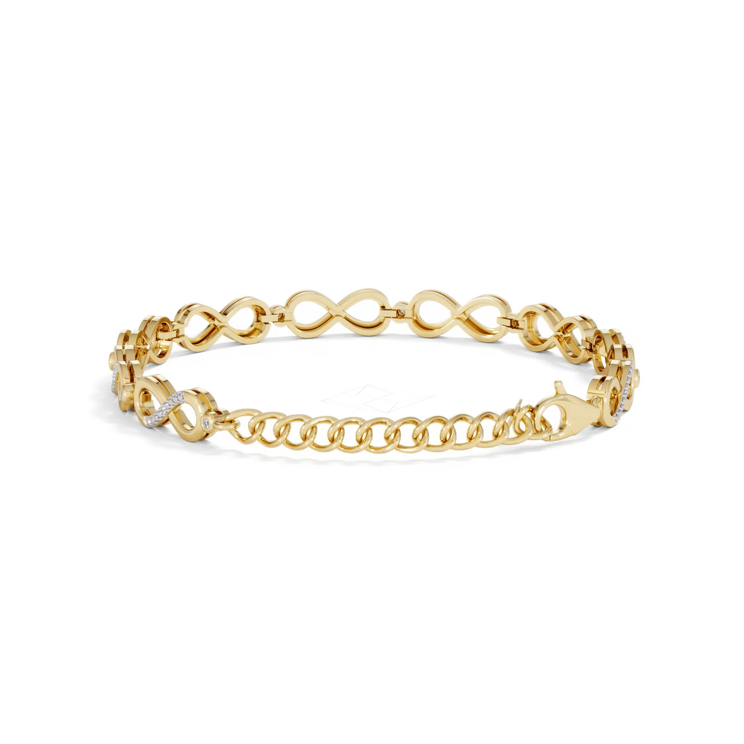 Infinity Love 0.05ct Lab Diamond Link Bracelet in 18K Gold Vermeil - Image 50