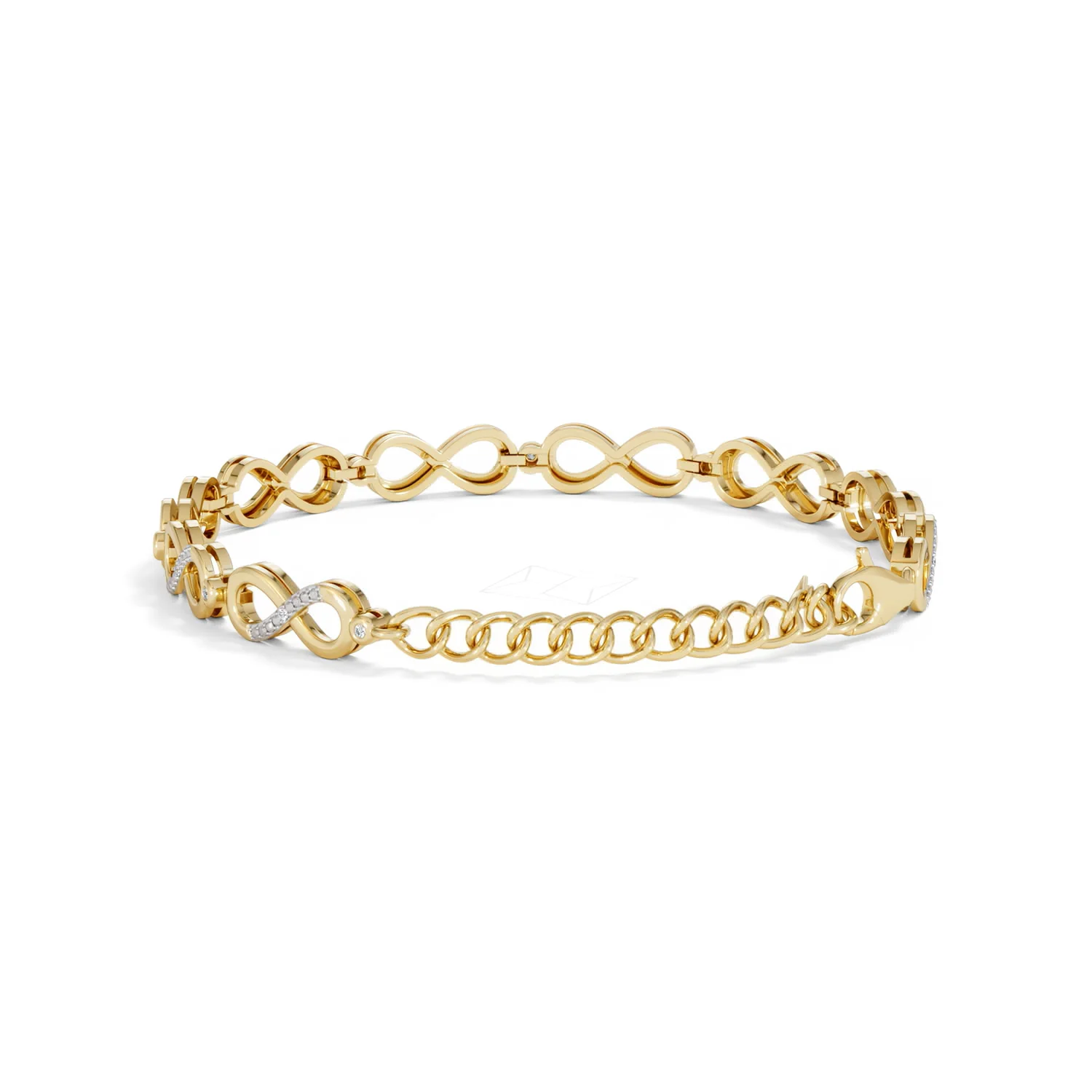Infinity Love 0.05ct Lab Diamond Link Bracelet in 18K Gold Vermeil - Image 52