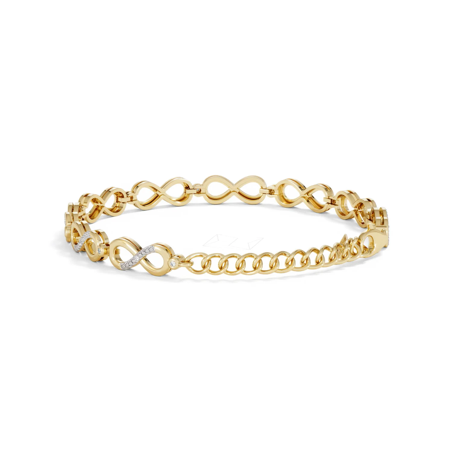 Infinity Love 0.05ct Lab Diamond Link Bracelet in 18K Gold Vermeil - Image 54