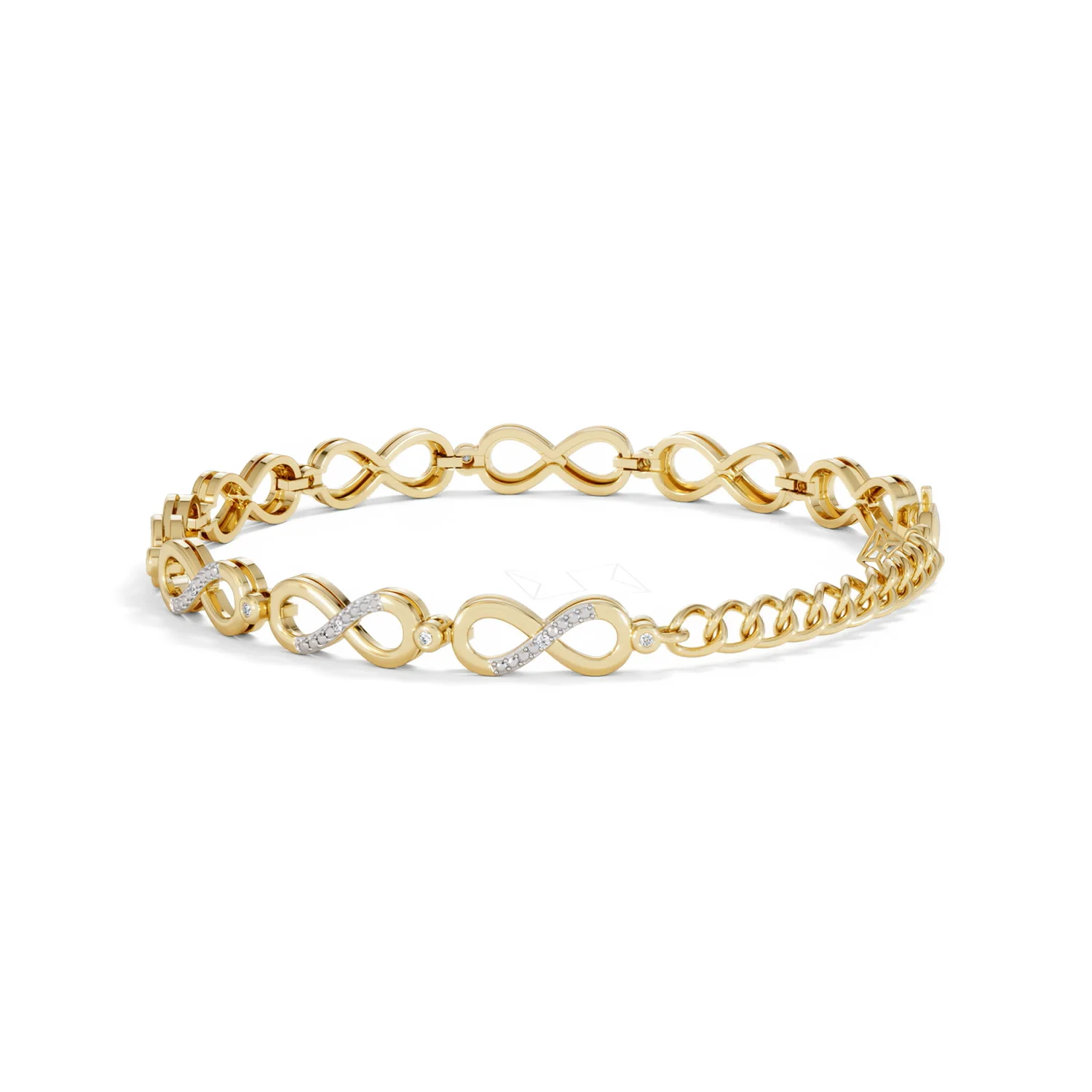 Infinity Love 0.05ct Lab Diamond Link Bracelet in 18K Gold Vermeil - Image 61