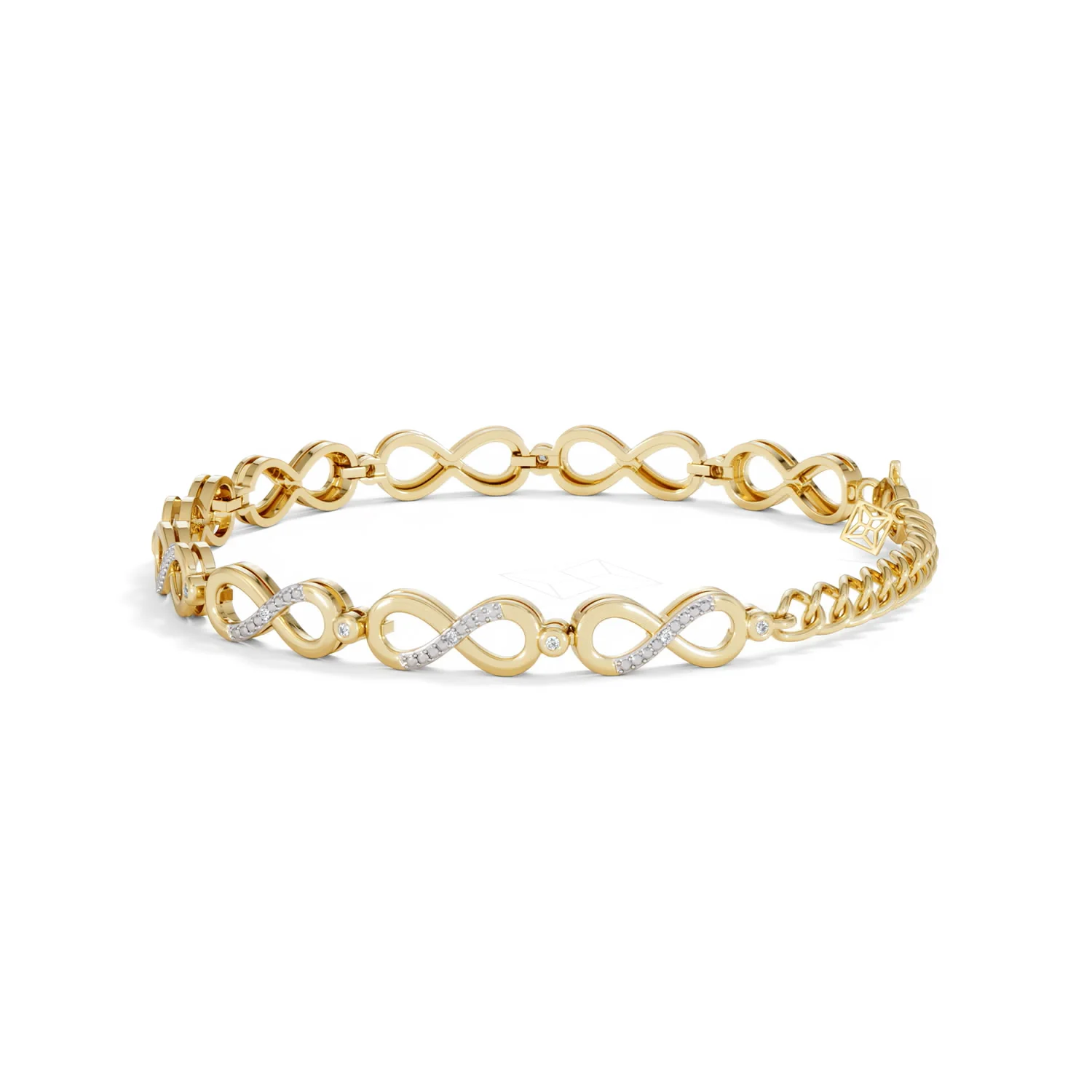 Infinity Love 0.05ct Lab Diamond Link Bracelet in 18K Gold Vermeil - Image 65