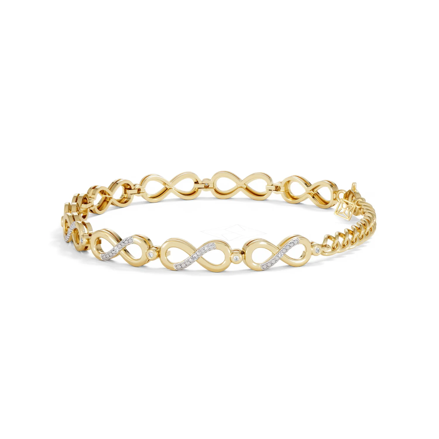 Infinity Love 0.05ct Lab Diamond Link Bracelet in 18K Gold Vermeil - Image 66