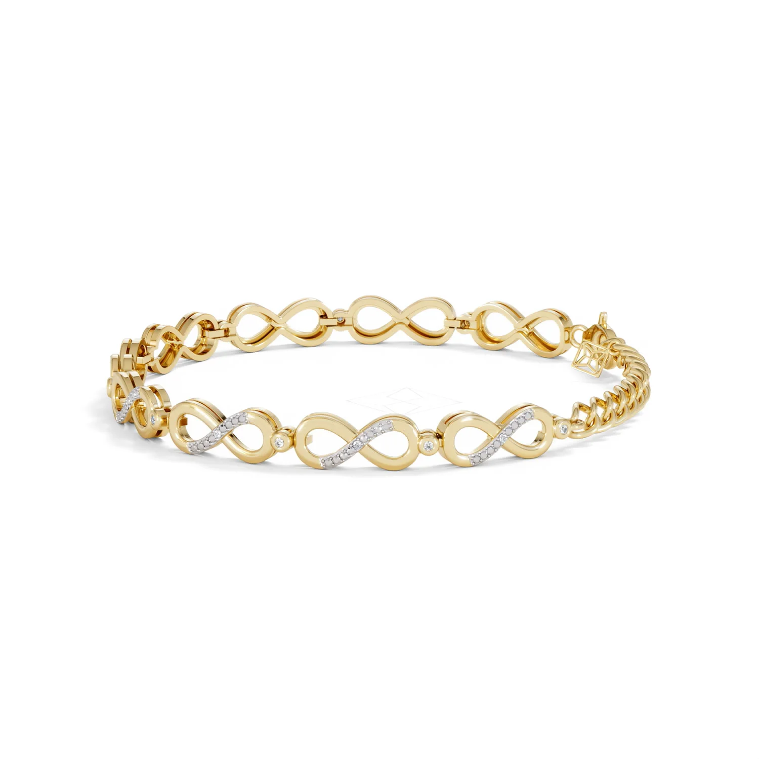 Infinity Love 0.05ct Lab Diamond Link Bracelet in 18K Gold Vermeil - Image 67