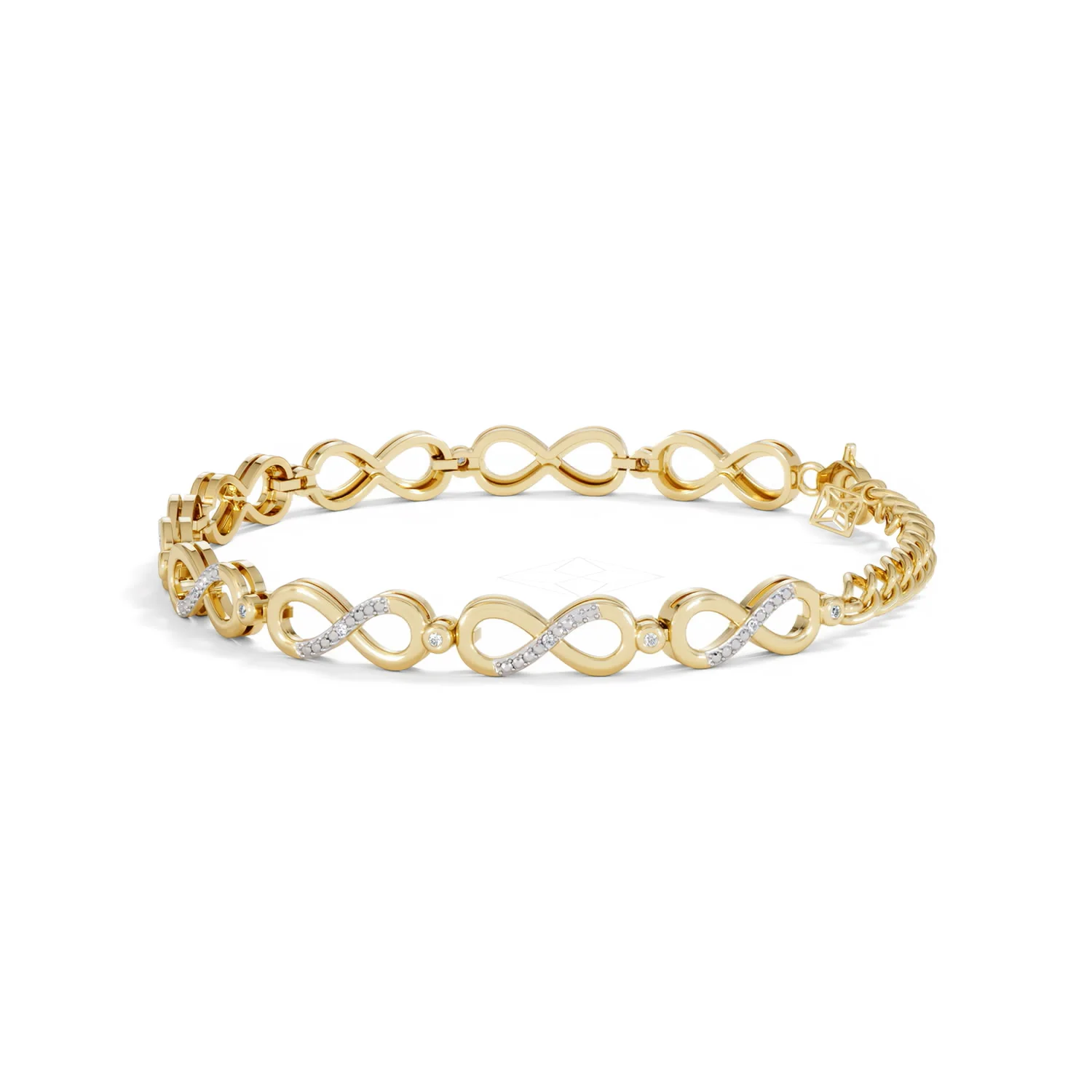 Infinity Love 0.05ct Lab Diamond Link Bracelet in 18K Gold Vermeil - Image 68