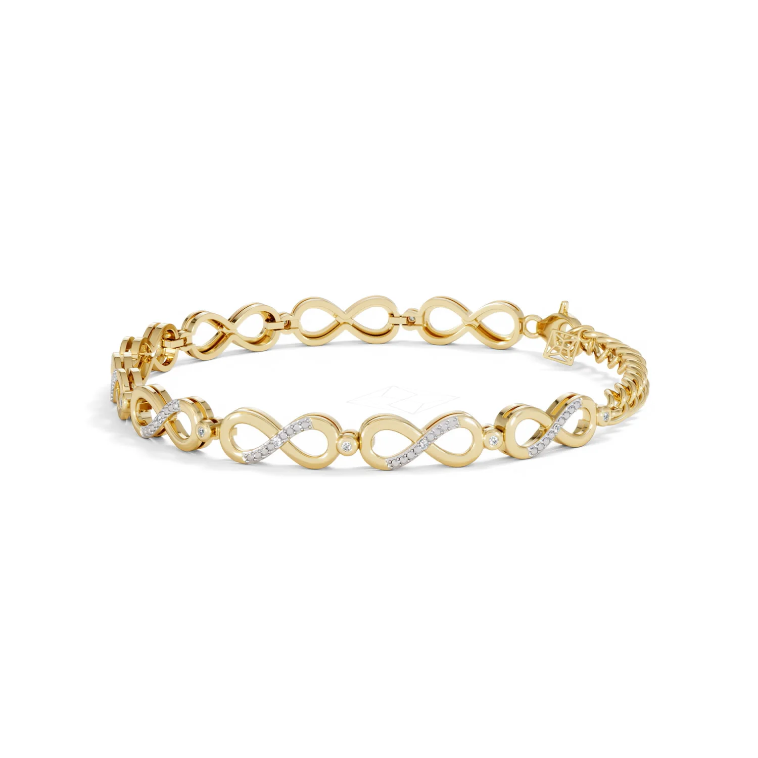 Infinity Love 0.05ct Lab Diamond Link Bracelet in 18K Gold Vermeil - Image 70