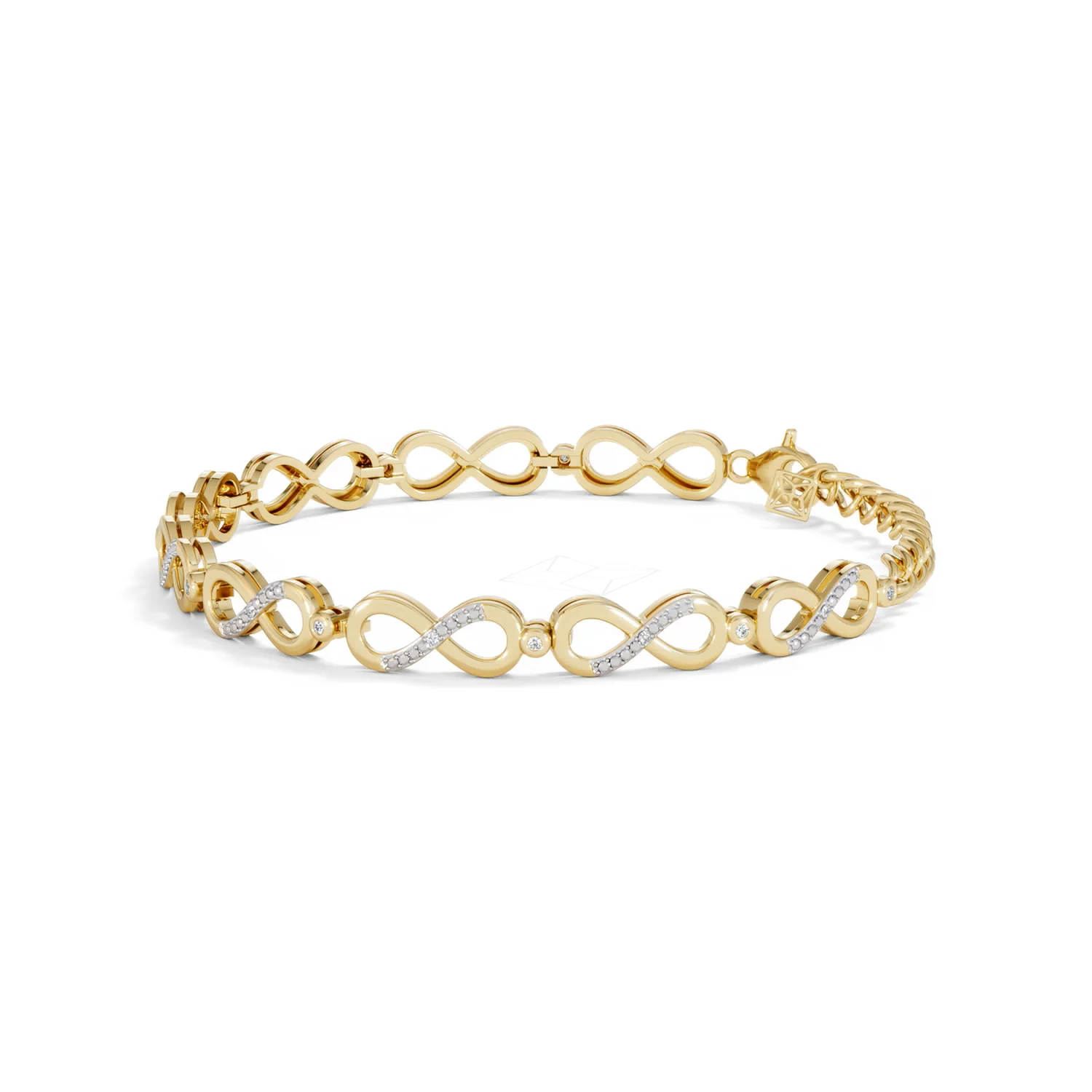 Infinity Love 0.05ct Lab Diamond Link Bracelet in 18K Gold Vermeil - Image 71