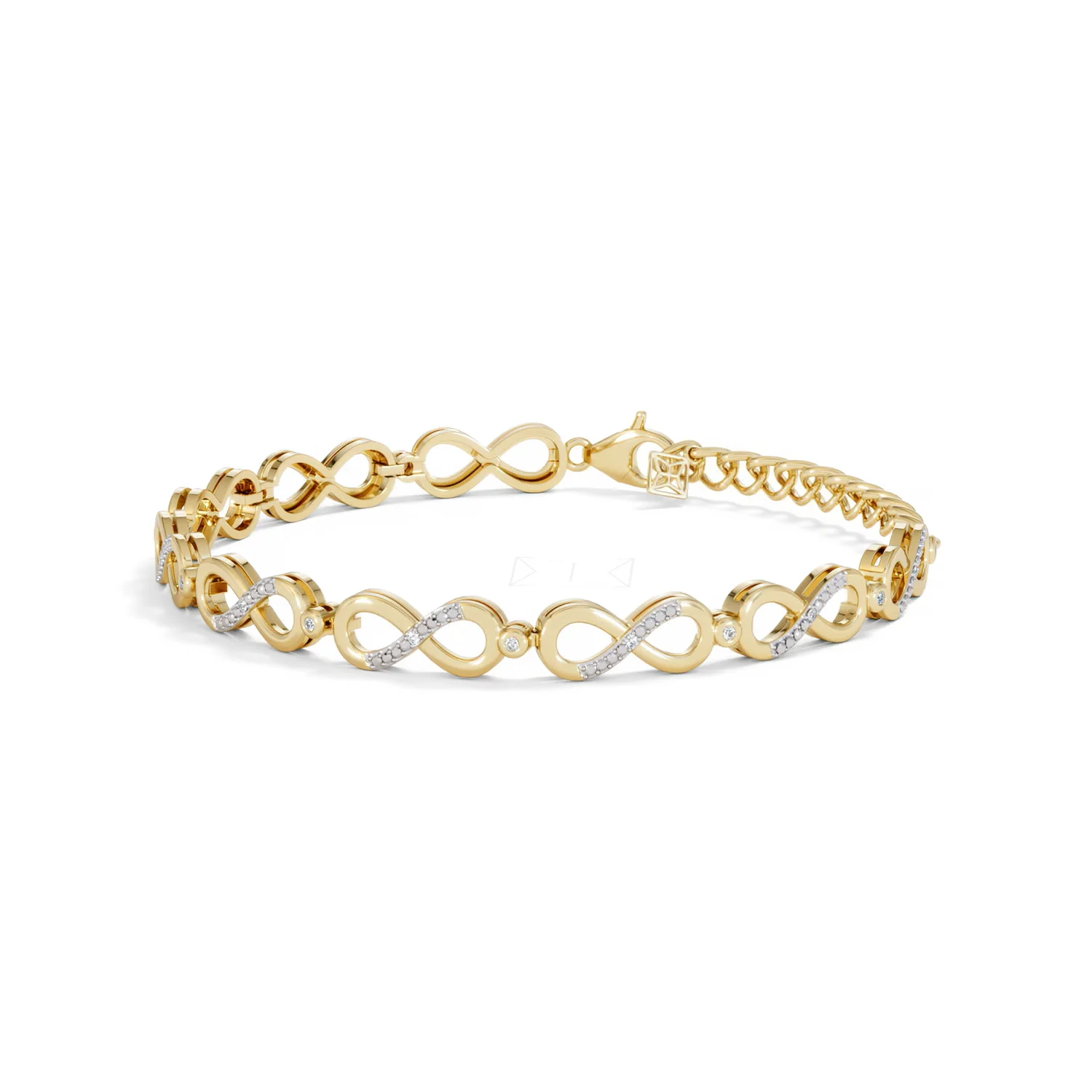 Infinity Love 0.05ct Lab Diamond Link Bracelet in 18K Gold Vermeil - Image 77