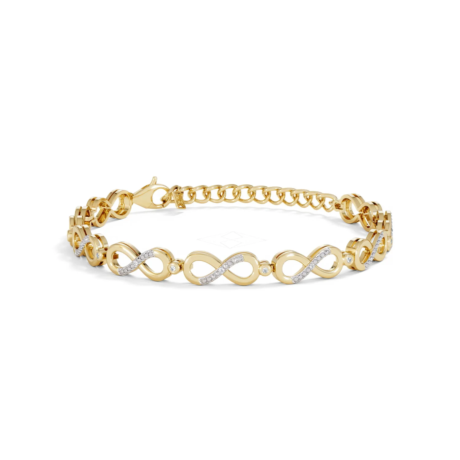 Infinity Love 0.05ct Lab Diamond Link Bracelet in 18K Gold Vermeil - Image 87