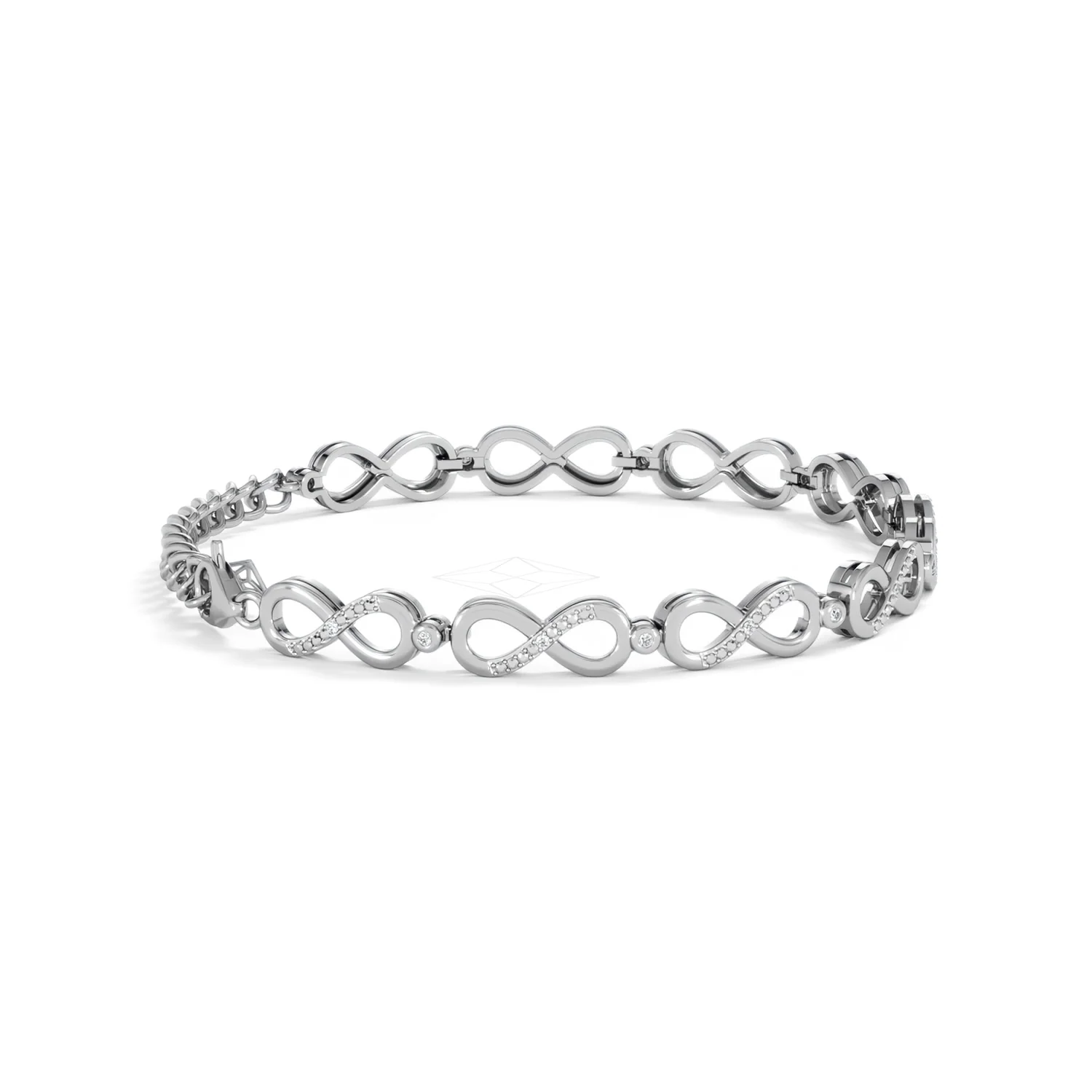 Infinity Love 0.05ct Lab Diamond Link Bracelet in Sterling Silver - Image 28