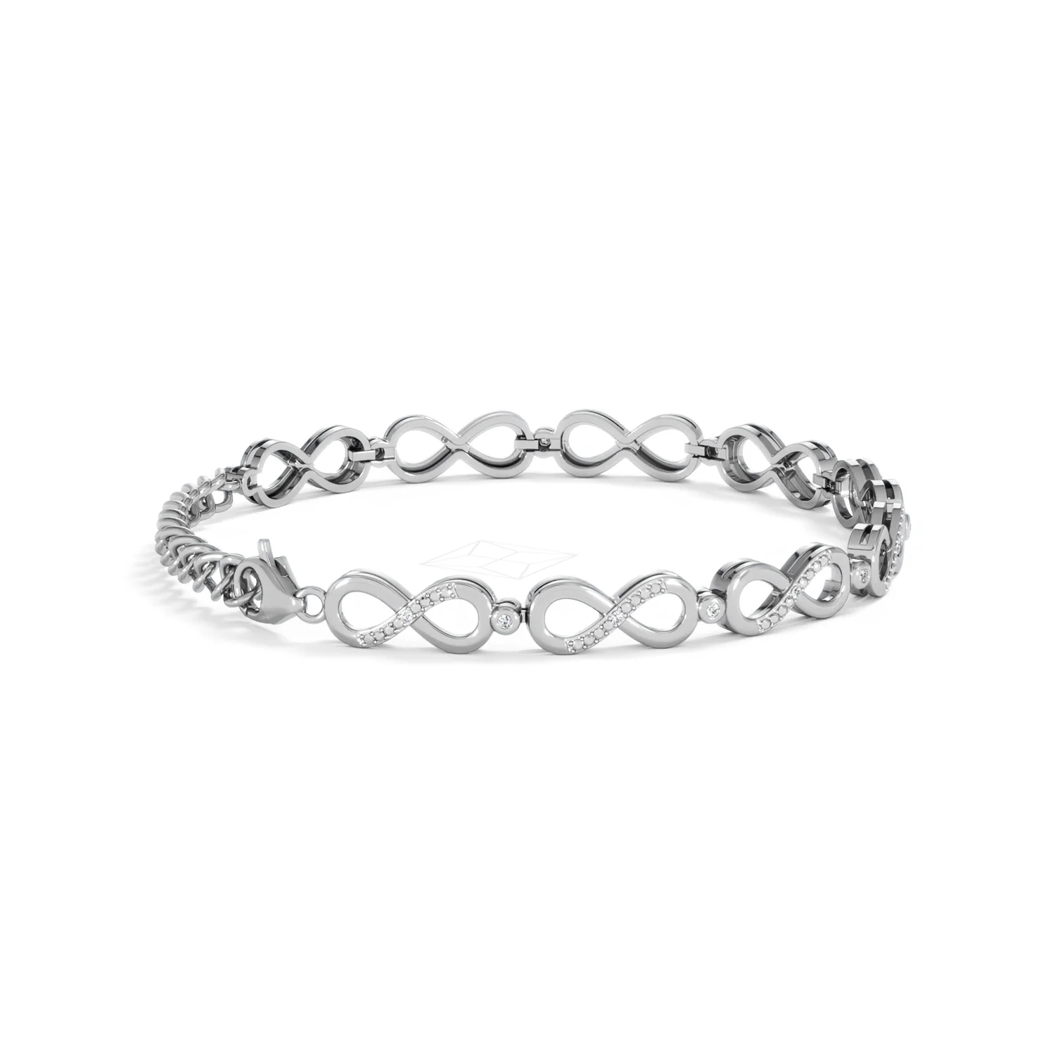 Infinity Love 0.05ct Lab Diamond Link Bracelet in Sterling Silver - Image 31