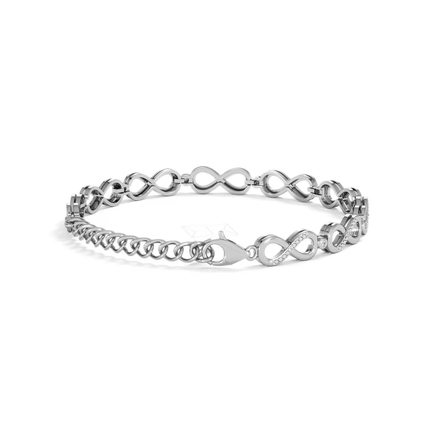 Infinity Love 0.05ct Lab Diamond Link Bracelet in Sterling Silver - Image 41
