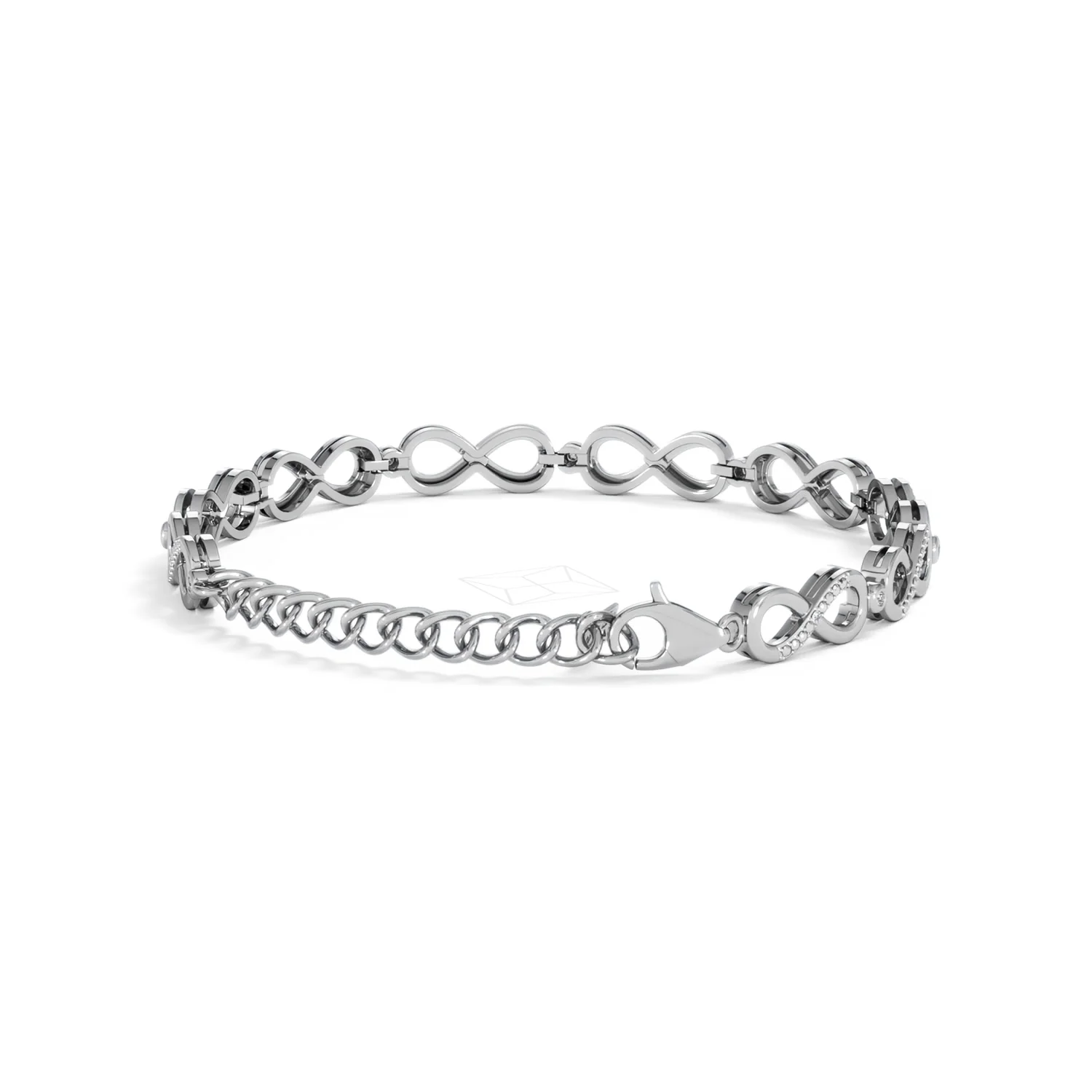 Infinity Love 0.05ct Lab Diamond Link Bracelet in Sterling Silver - Image 44