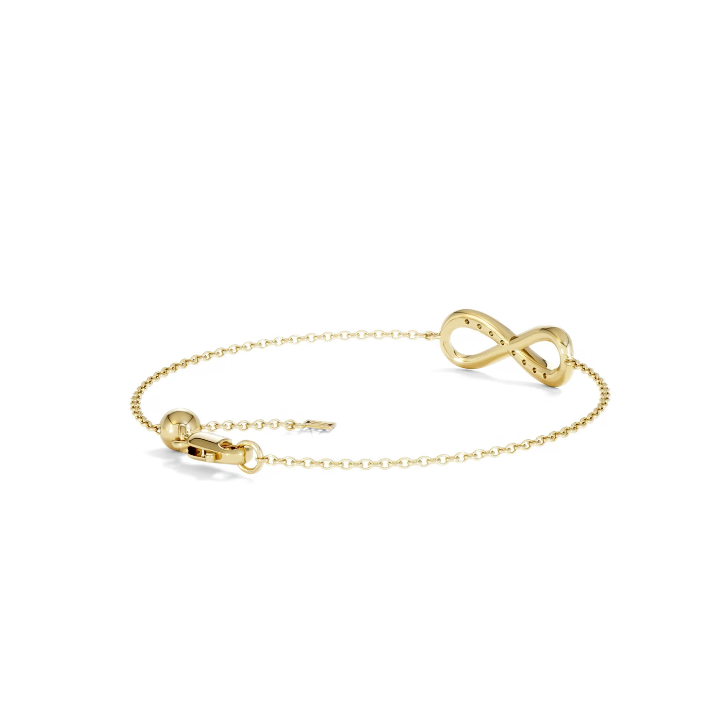 Infinity Love 0.08ct Lab Diamond Chain Bracelet in 18K Gold Vermeil - Image 39