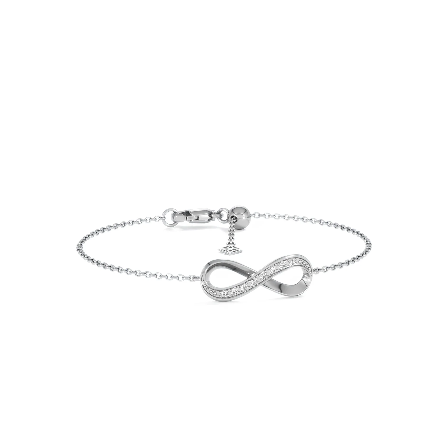 Infinity Love 0.08ct Lab Diamond Chain Bracelet in Sterling Silver - Image 11