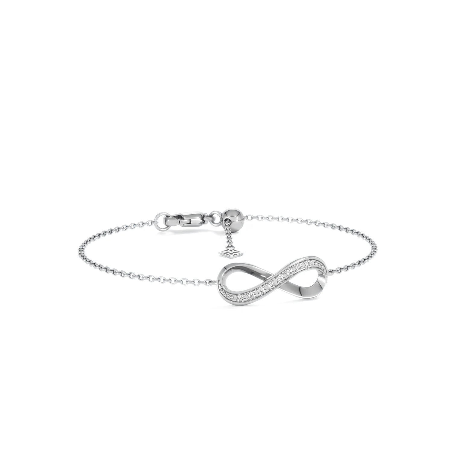 Infinity Love 0.08ct Lab Diamond Chain Bracelet in Sterling Silver - Image 12