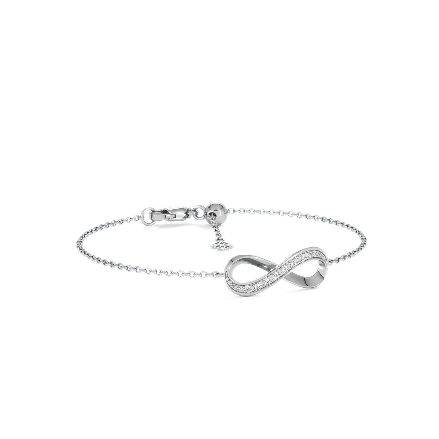 Infinity Love 0.08ct Lab Diamond Chain Bracelet in Sterling Silver - Image 13