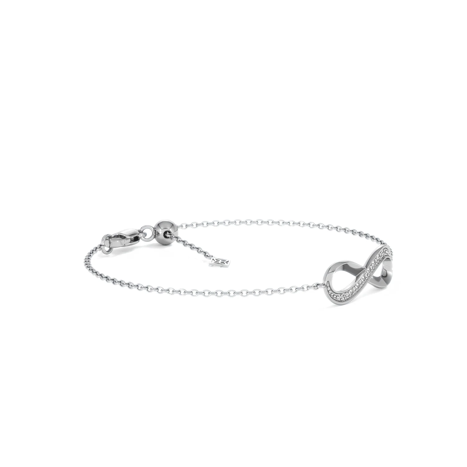 Infinity Love 0.08ct Lab Diamond Chain Bracelet in Sterling Silver - Image 20