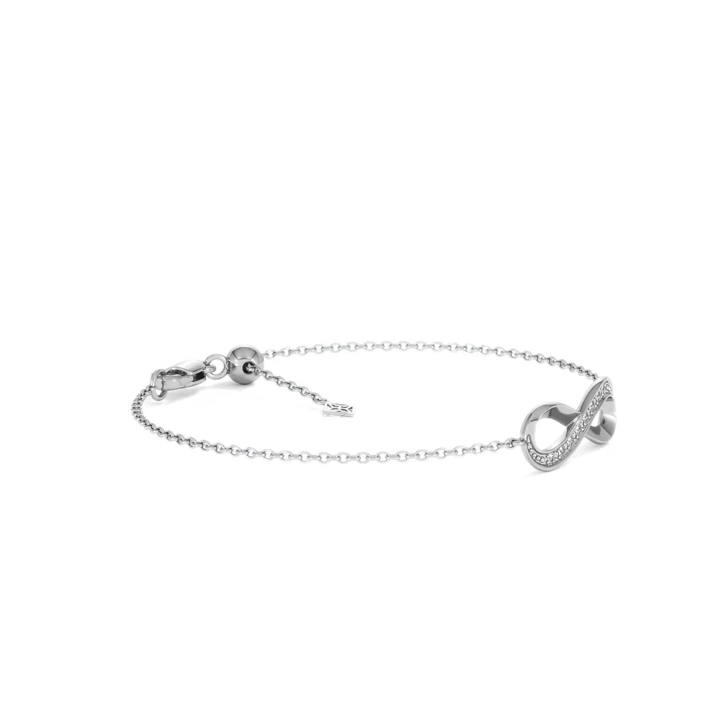 Infinity Love 0.08ct Lab Diamond Chain Bracelet in Sterling Silver - Image 21