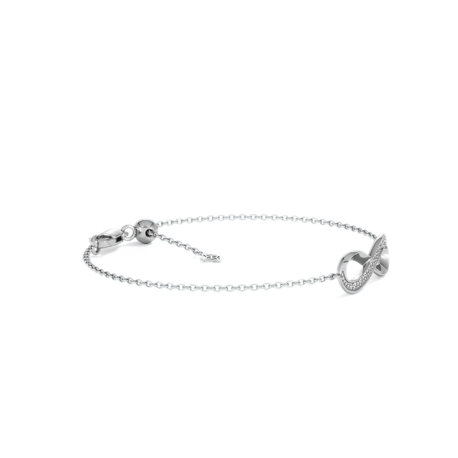 Infinity Love 0.08ct Lab Diamond Chain Bracelet in Sterling Silver - Image 22