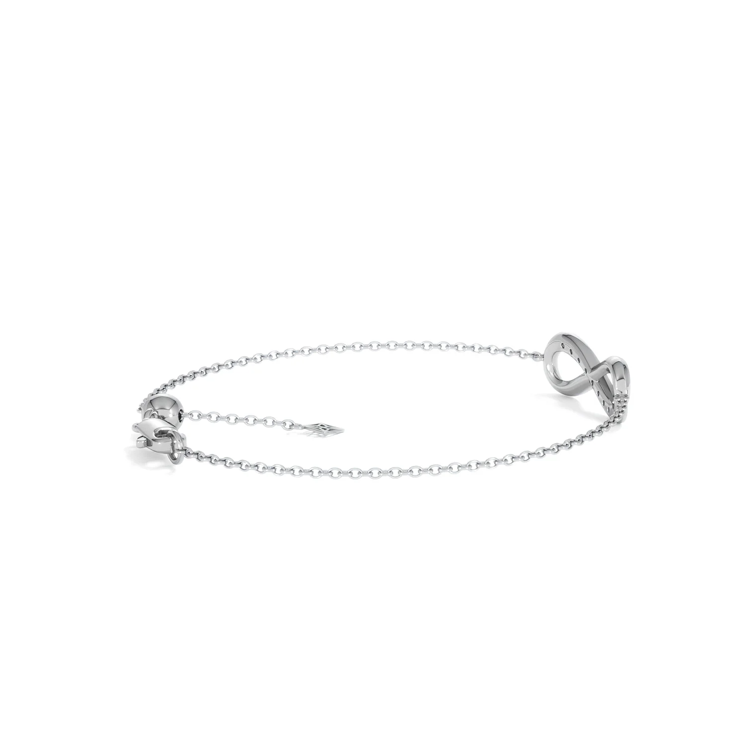 Infinity Love 0.08ct Lab Diamond Chain Bracelet in Sterling Silver - Image 33