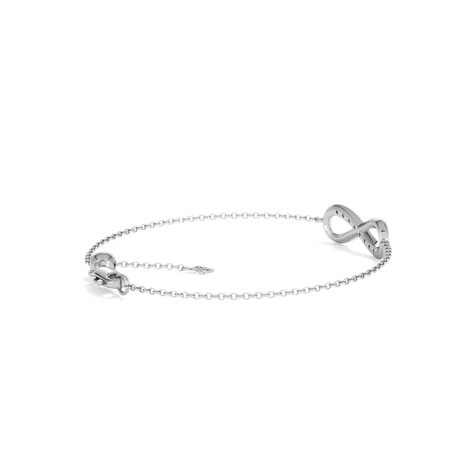 Infinity Love 0.08ct Lab Diamond Chain Bracelet in Sterling Silver - Image 35