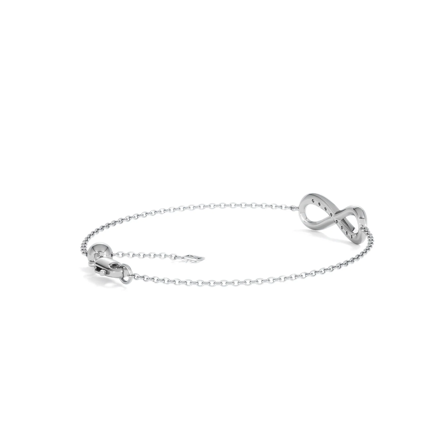 Infinity Love 0.08ct Lab Diamond Chain Bracelet in Sterling Silver - Image 36