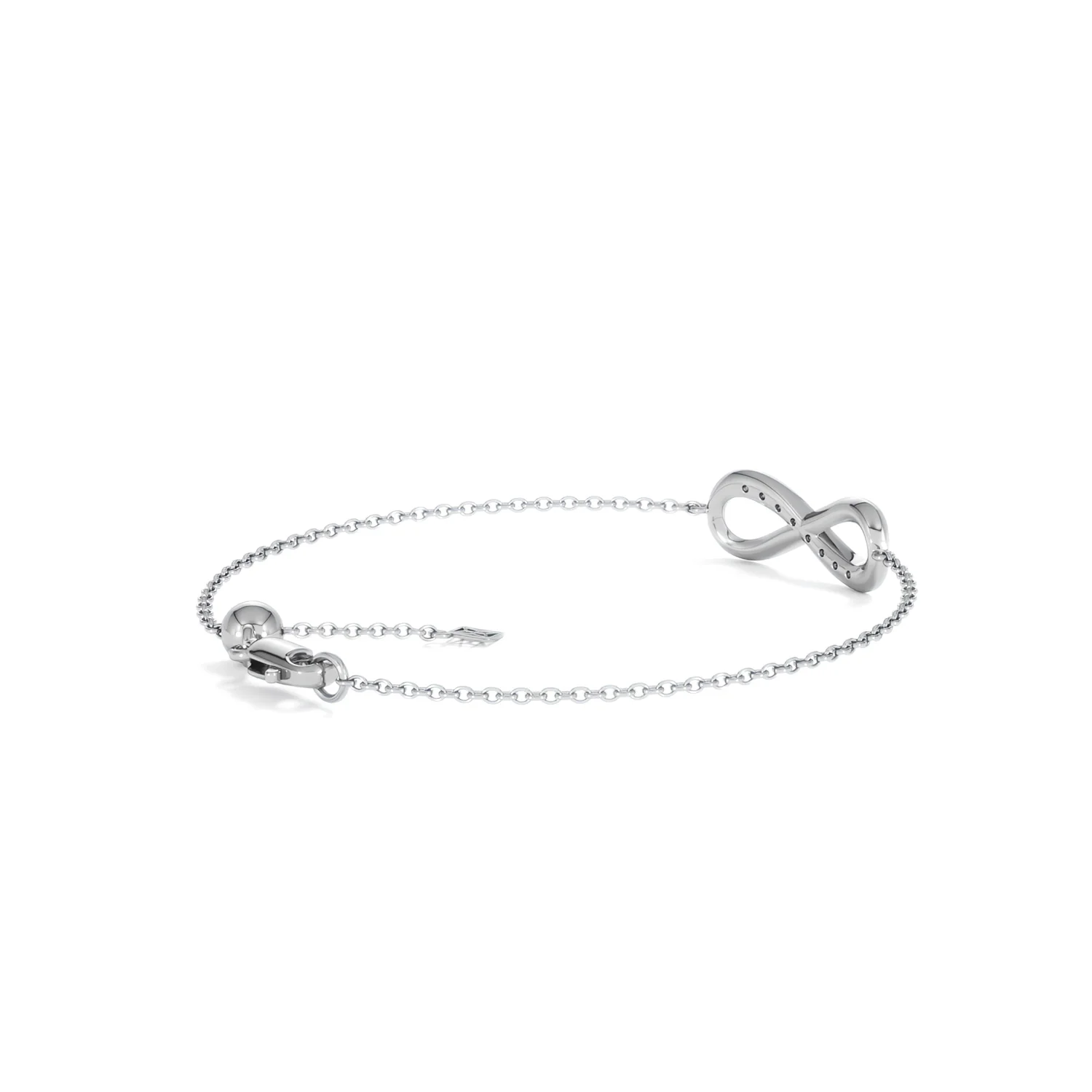 Infinity Love 0.08ct Lab Diamond Chain Bracelet in Sterling Silver - Image 37