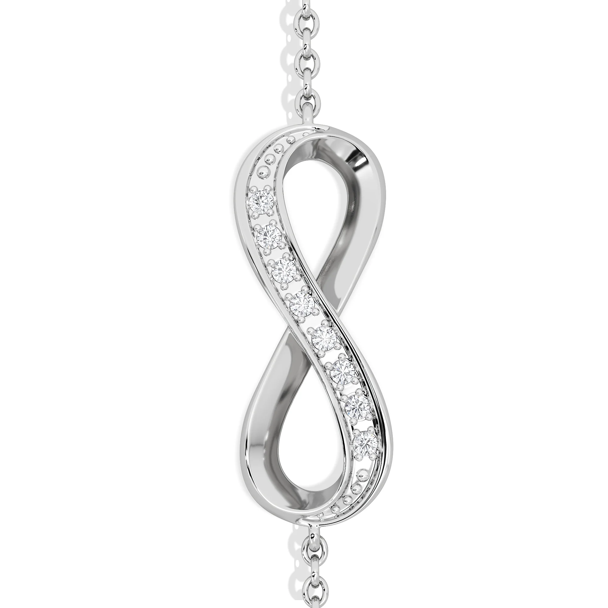 Infinity Love 0.08ct Lab Diamond Chain Bracelet in Sterling Silver - Image 5