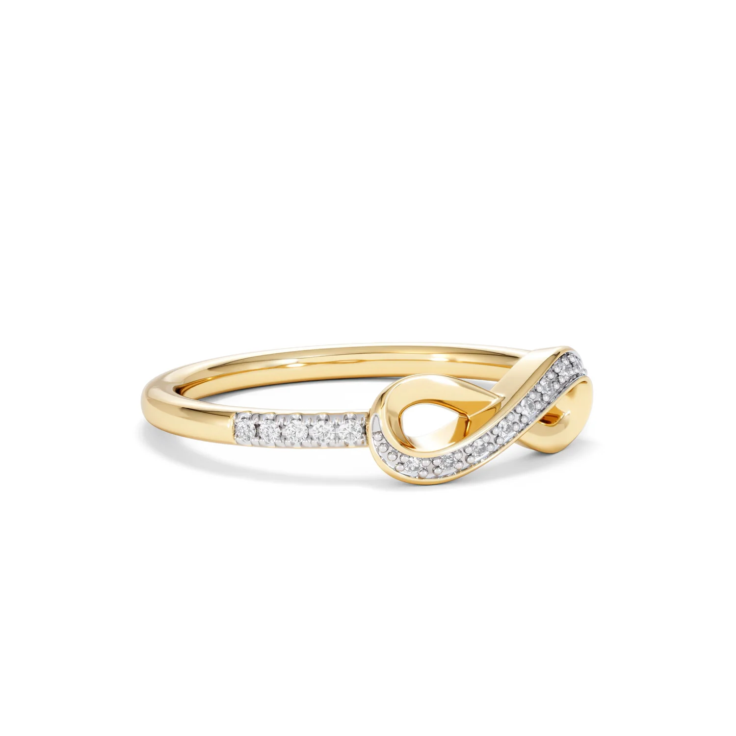 Infinity Love 0.13ct Lab Diamond Pavé Ring in 18K Gold Vermeil - Image 18