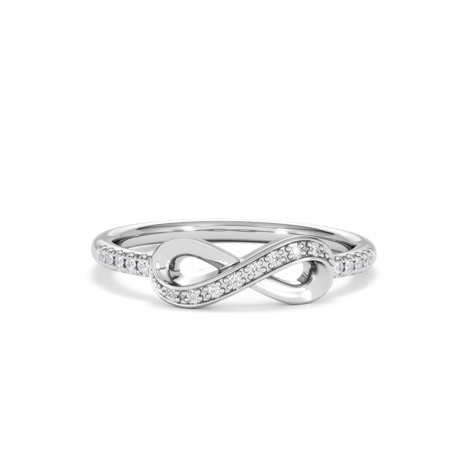 Infinity Love 0.13ct Lab Diamond Pavé Ring in Sterling Silver - Image 10