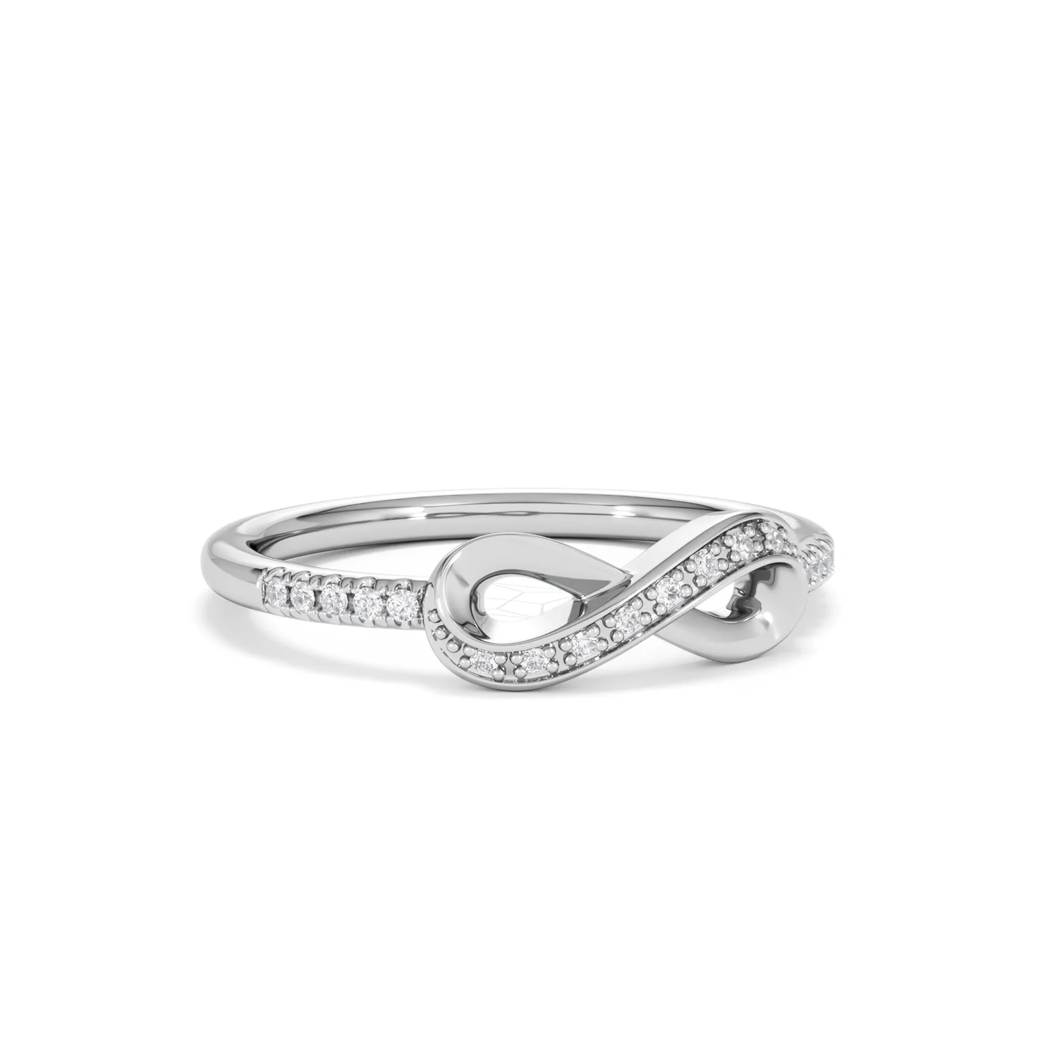 Infinity Love 0.13ct Lab Diamond Pavé Ring in Sterling Silver - Image 14