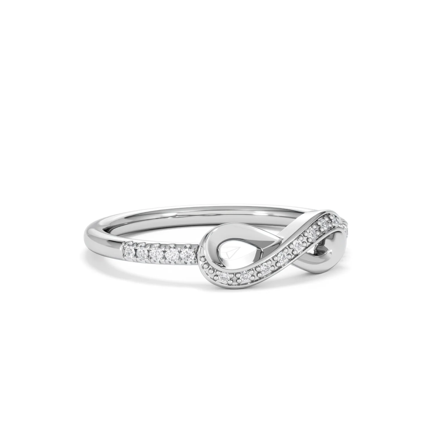 Infinity Love 0.13ct Lab Diamond Pavé Ring in Sterling Silver - Image 16