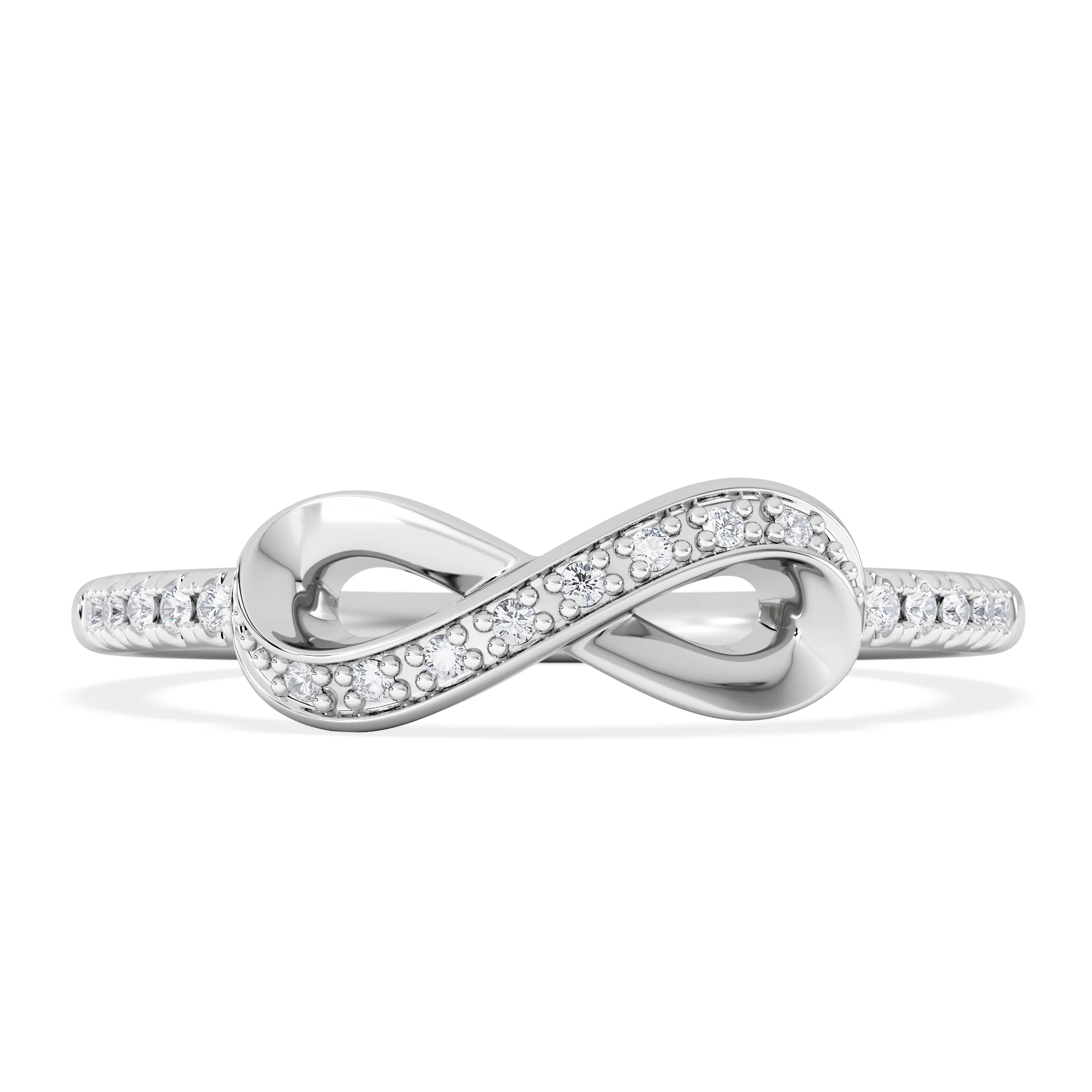 Infinity Love 0.13ct Lab Diamond Pavé Ring in Sterling Silver - Image 7