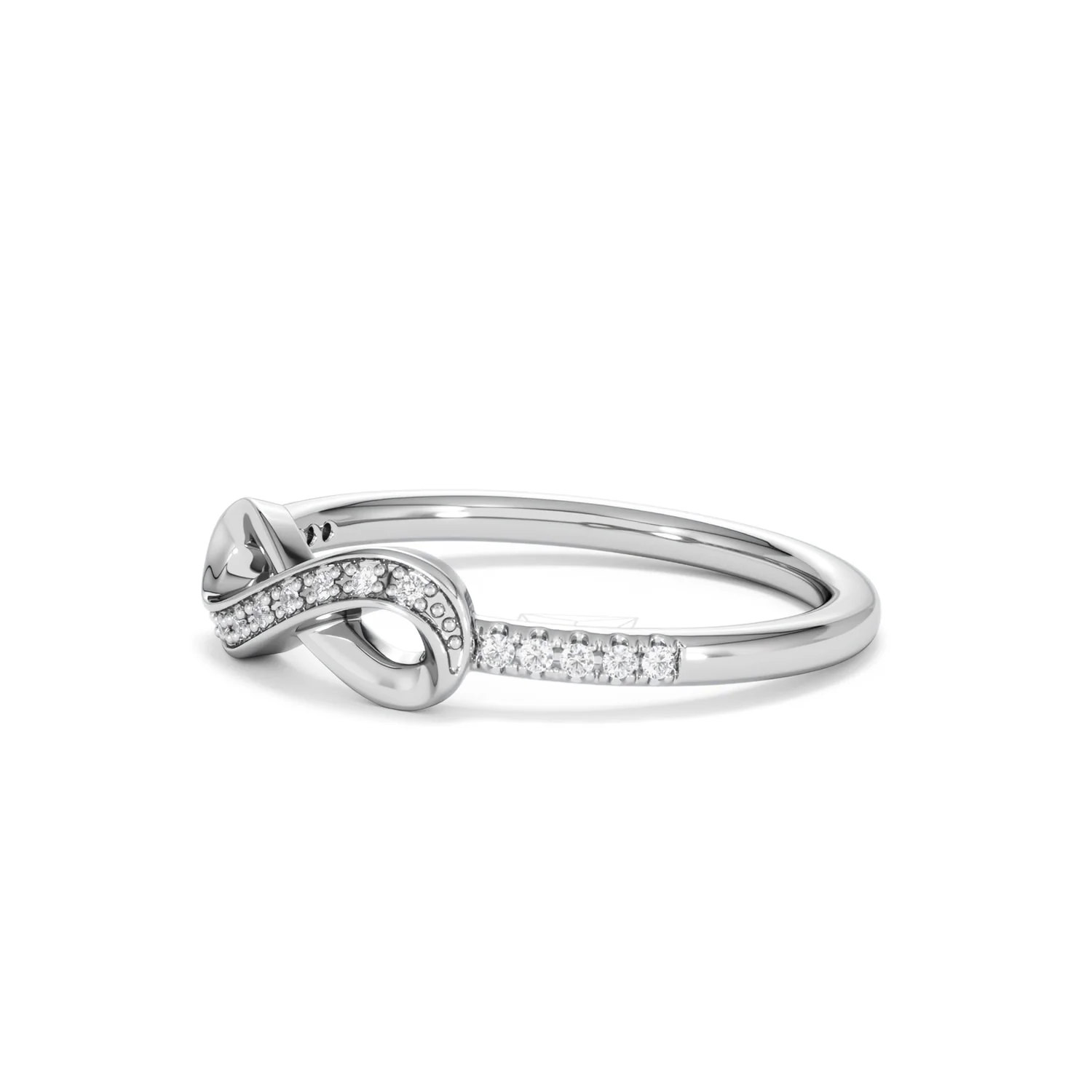 Infinity Love 0.13ct Lab Diamond Pavé Ring in Sterling Silver - Image 77
