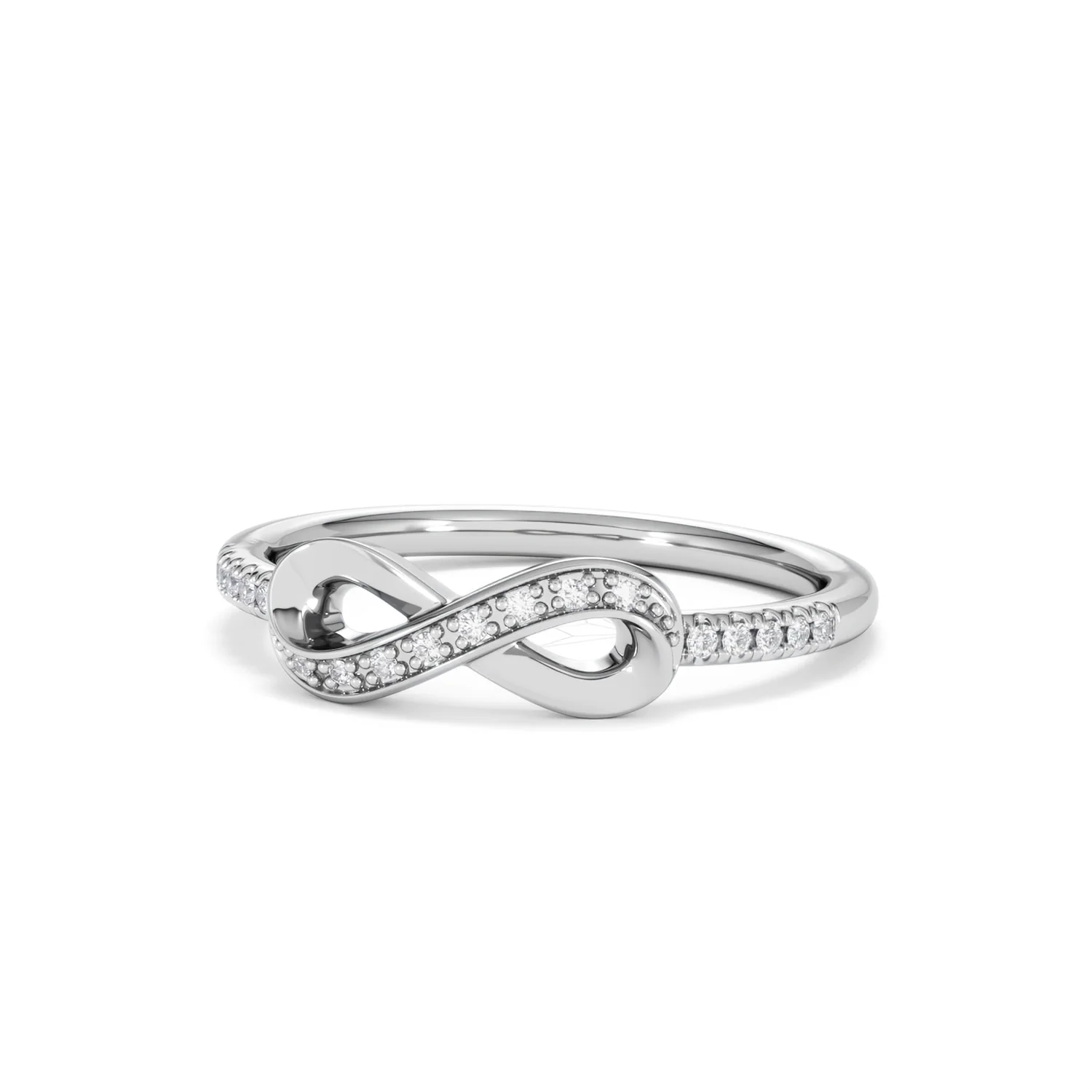 Infinity Love 0.13ct Lab Diamond Pavé Ring in Sterling Silver - Image 85