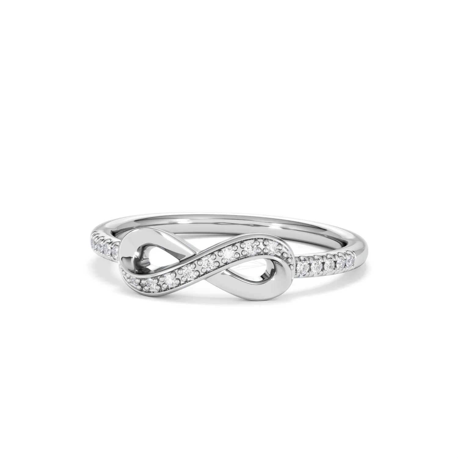Infinity Love 0.13ct Lab Diamond Pavé Ring in Sterling Silver - Image 86