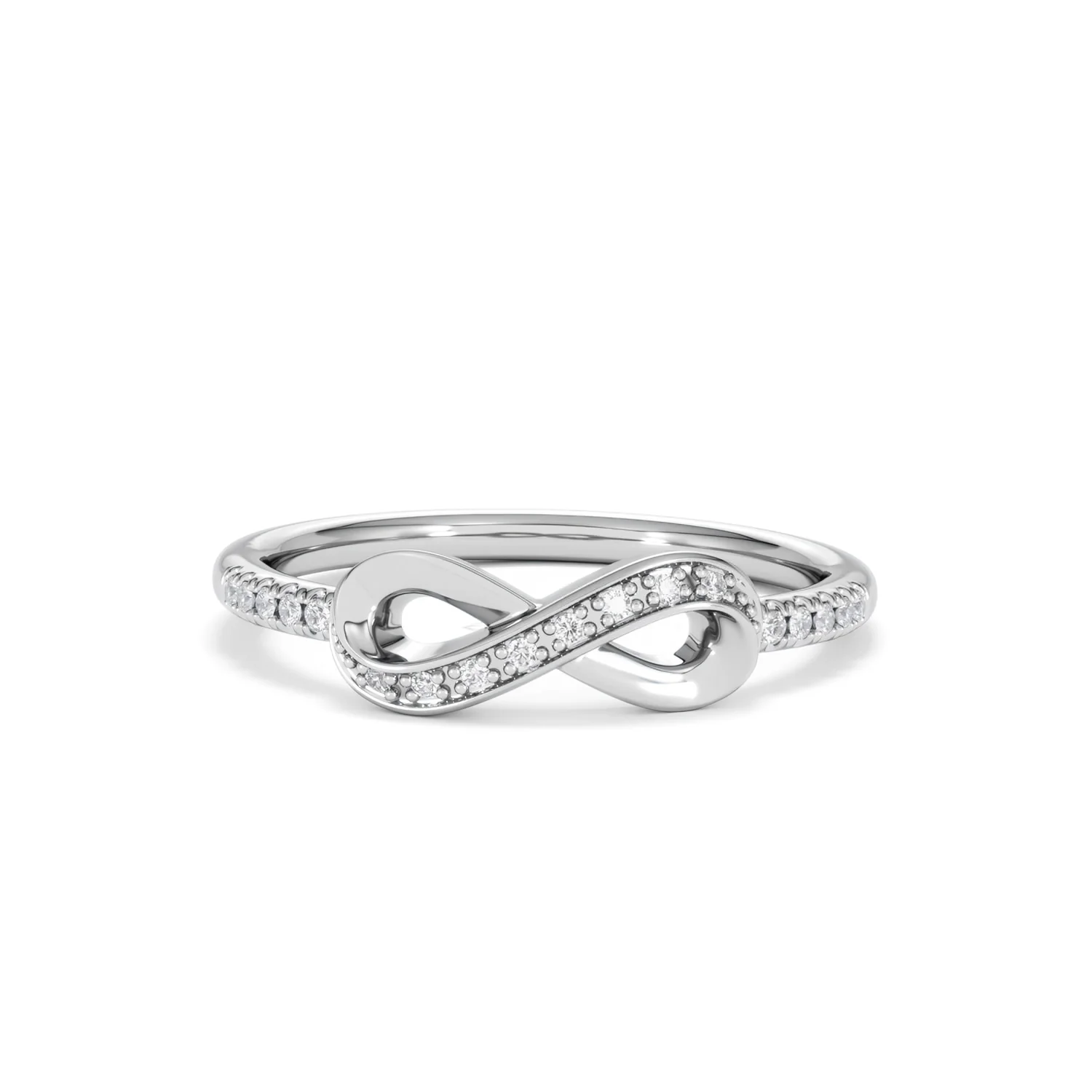 Infinity Love 0.13ct Lab Diamond Pavé Ring in Sterling Silver - Image 9