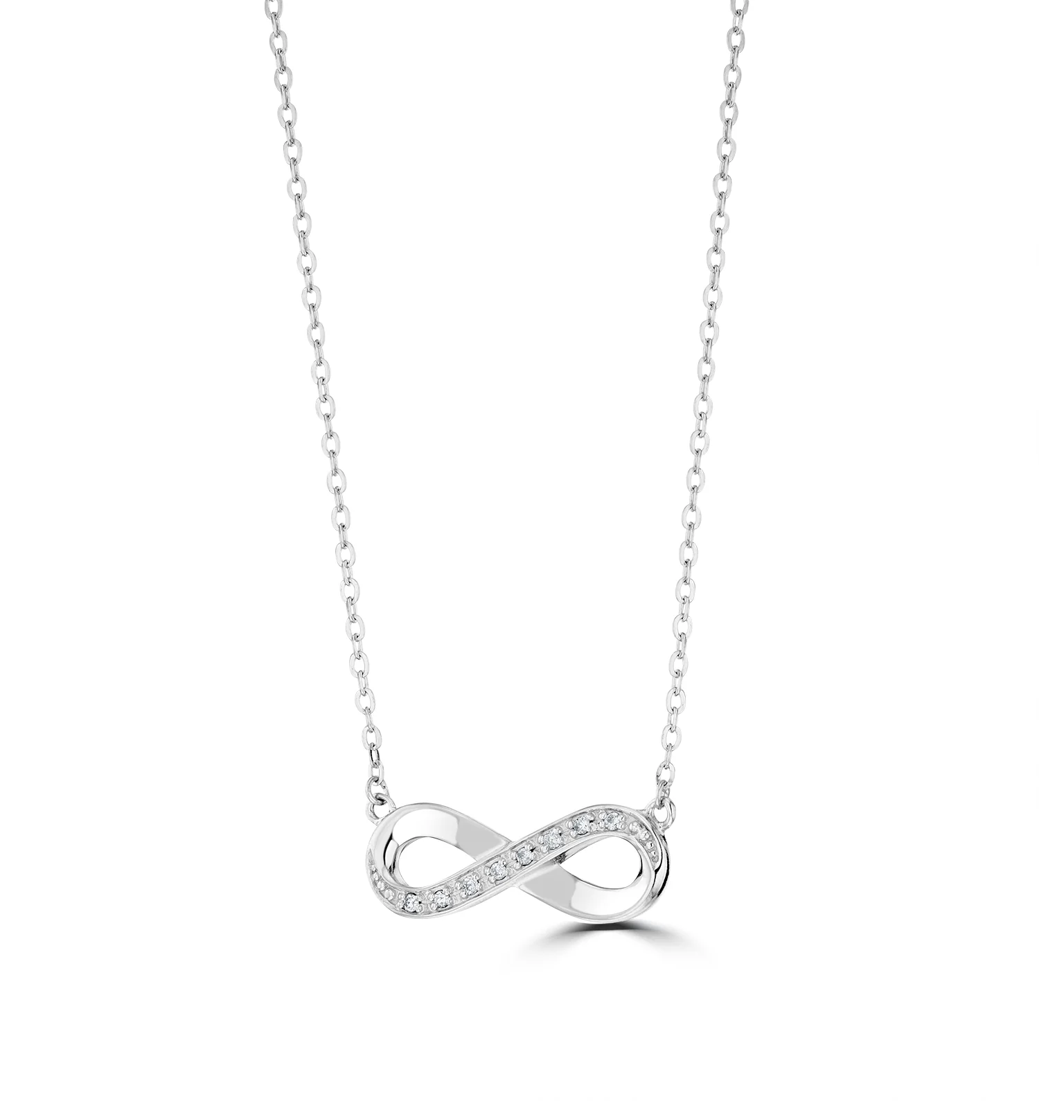 Infinity Necklace Lab Diamonds in 925 Sterling Silver - Image 3