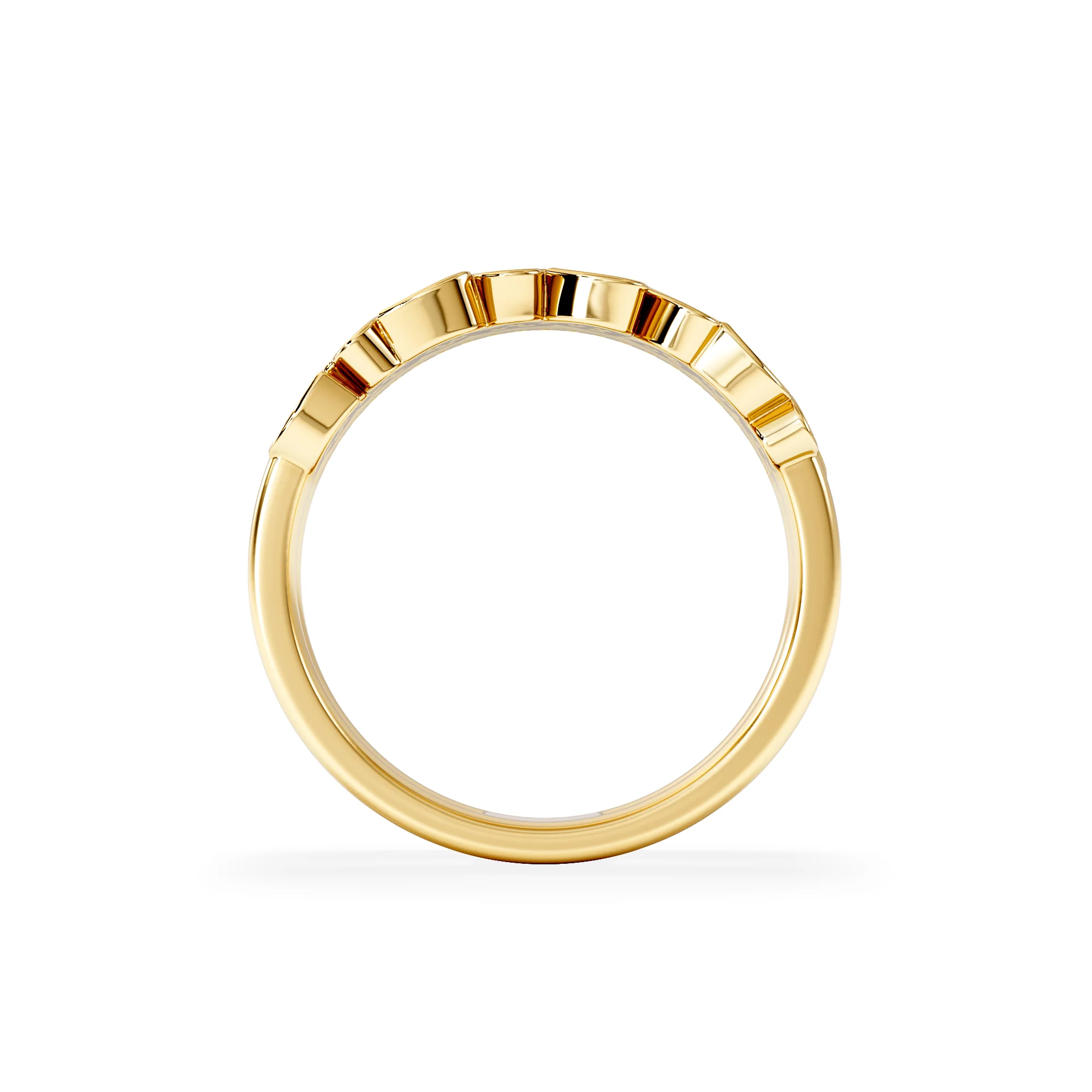 Double Heart Band Stacking Ring Lab Diamond 0.20ct in 18K Gold Vermeil - Image 3