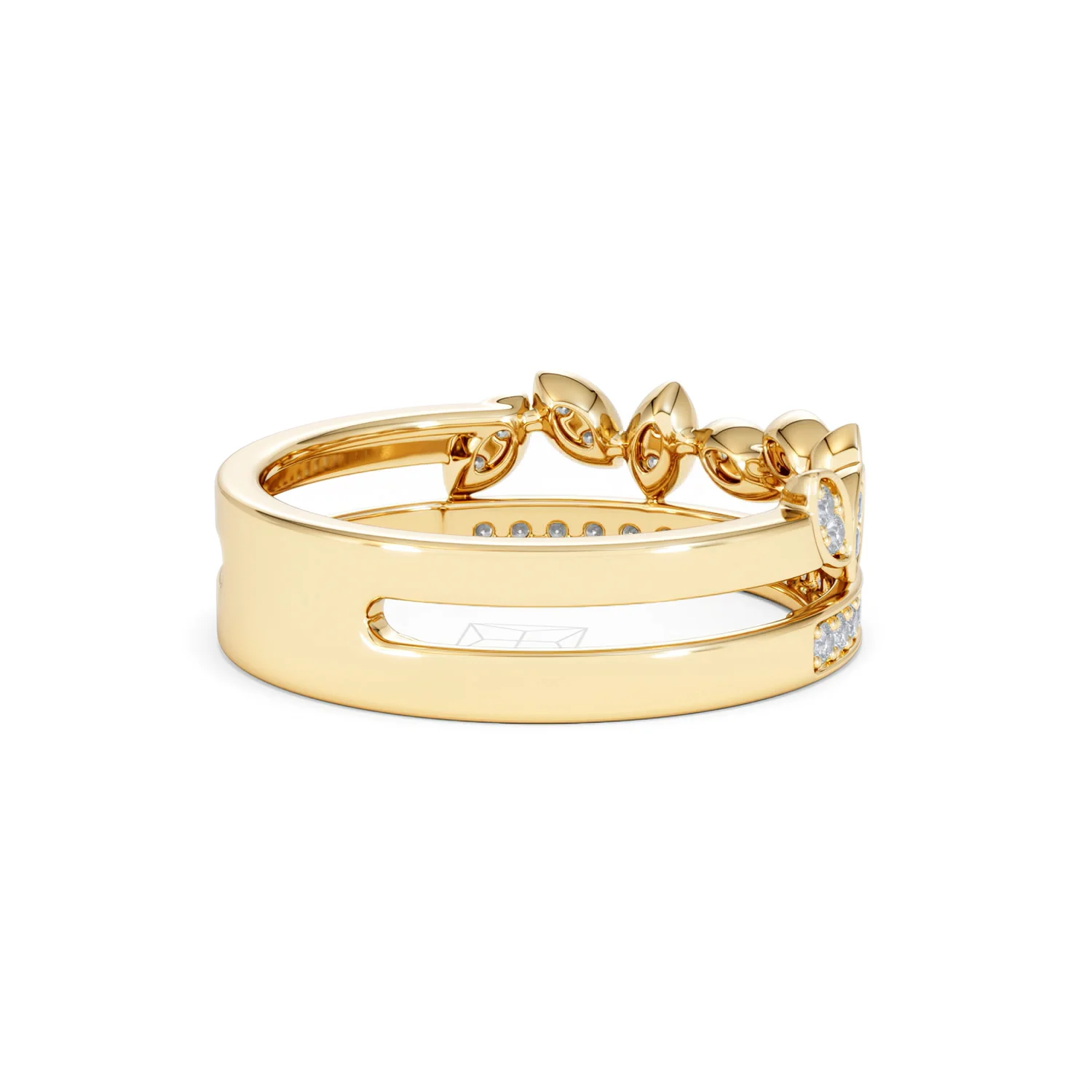 Double Band Stacking Ring Lab Diamond 0.25ct in 18K Gold Vermeil - Image 38