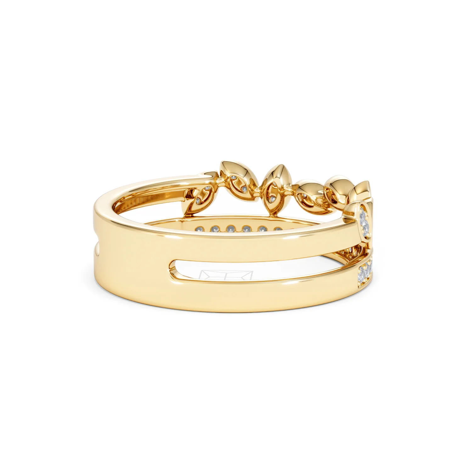 Double Band Stacking Ring Lab Diamond 0.25ct in 18K Gold Vermeil - Image 39