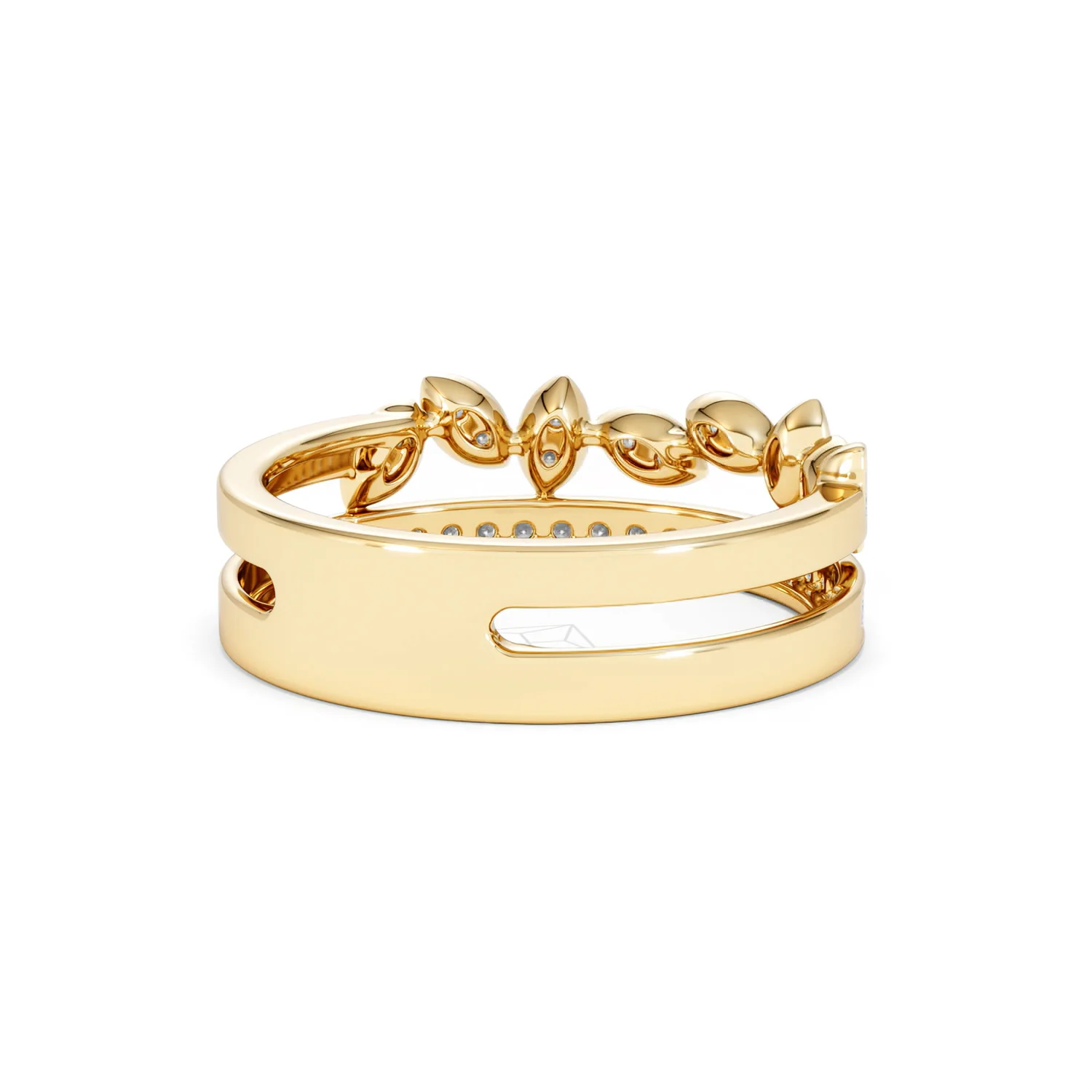 Double Band Stacking Ring Lab Diamond 0.25ct in 18K Gold Vermeil - Image 43