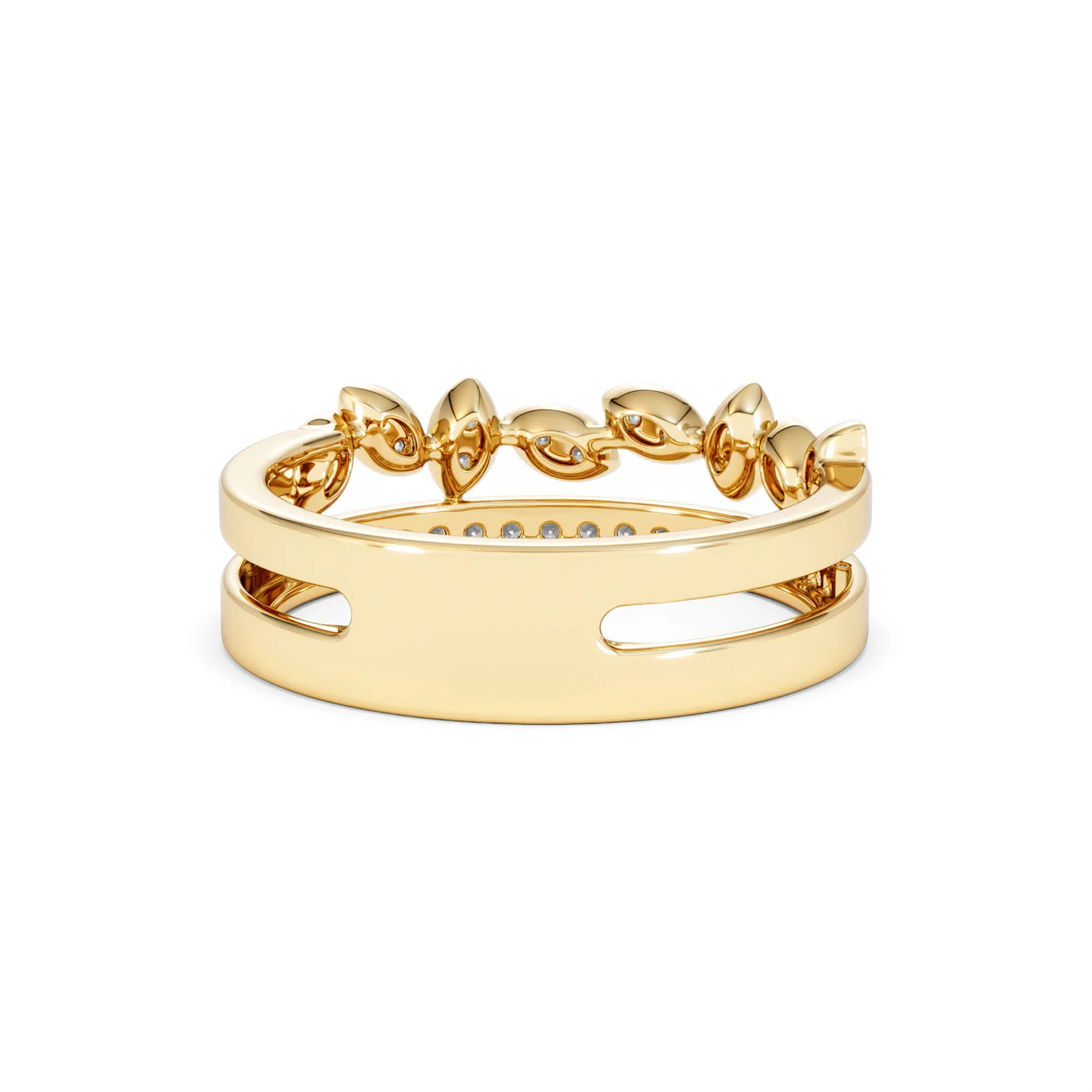 Double Band Stacking Ring Lab Diamond 0.25ct in 18K Gold Vermeil - Image 47